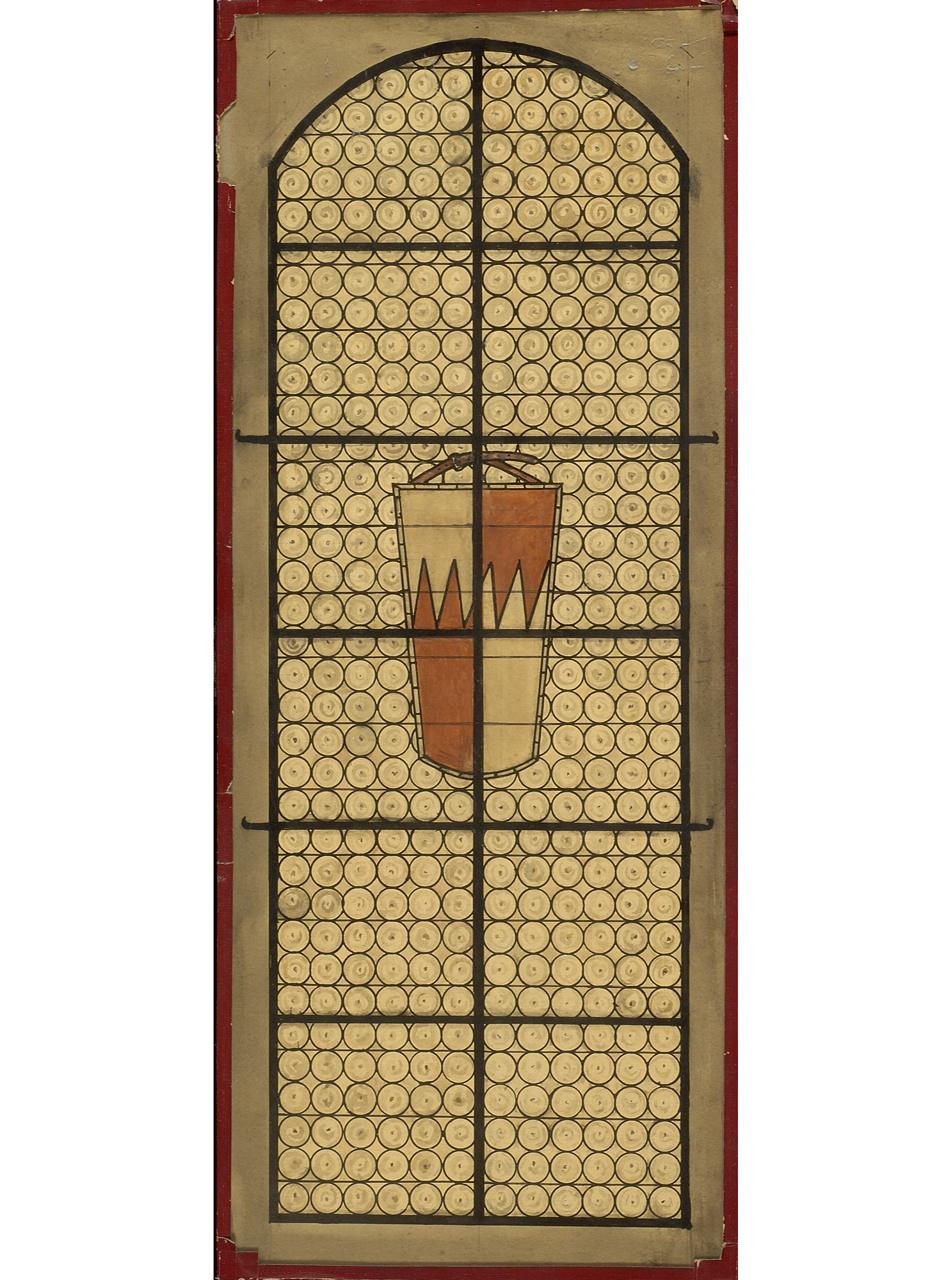 finestra con stemma gentilizio della famiglia Davizzi (disegno preparatorio) - ambito toscano (sec. XX)