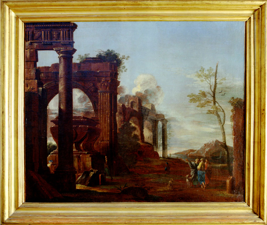 paesaggio con rovine (dipinto) di Roberti Domenico (sec. XVIII)