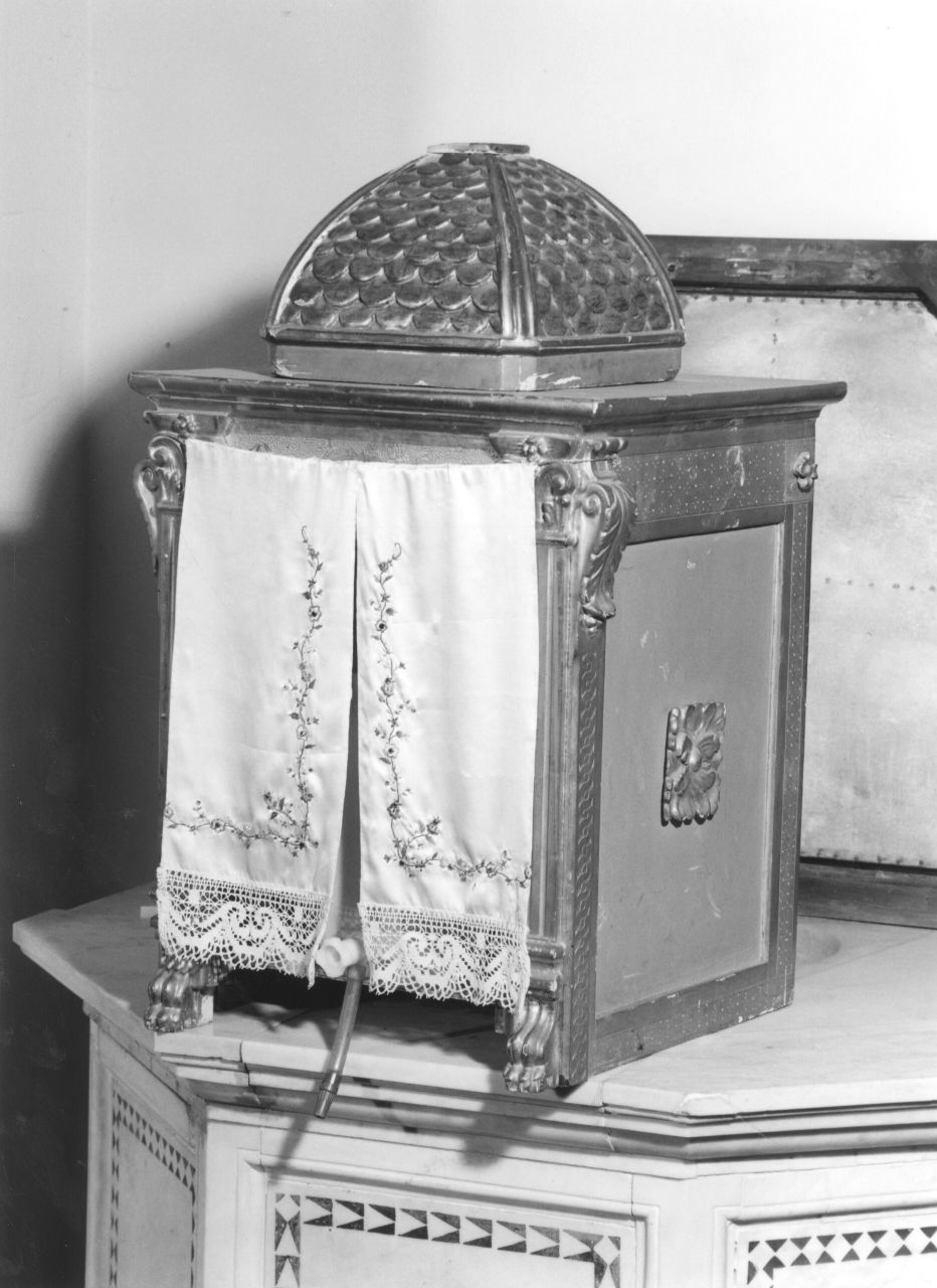 tabernacolo - a frontale architettonico - produzione toscana (prima meta' sec. XIX)