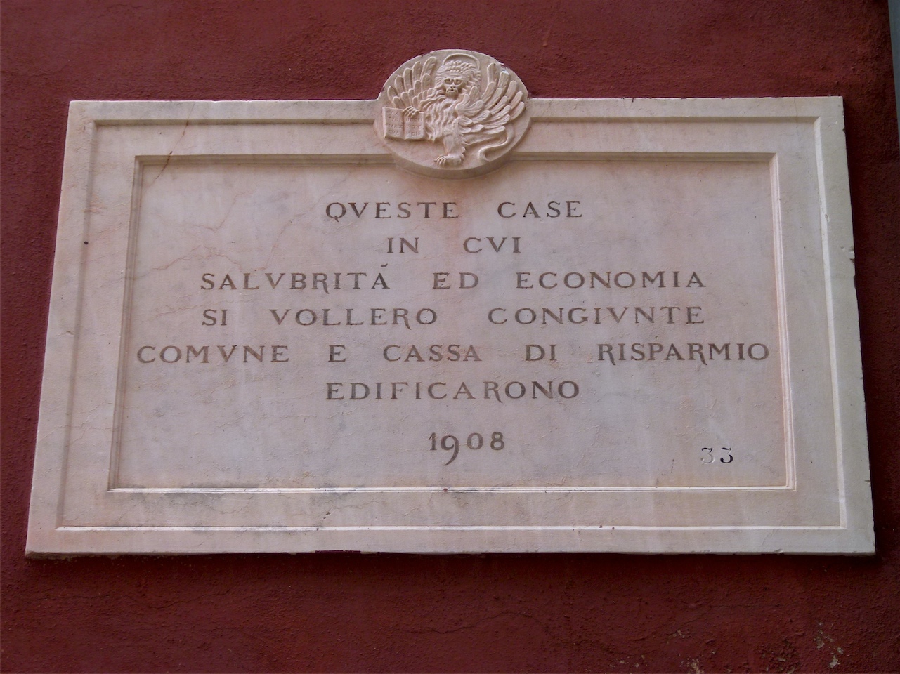 lapide, opera isolata - produzione veneziana (inizio sec. XX)