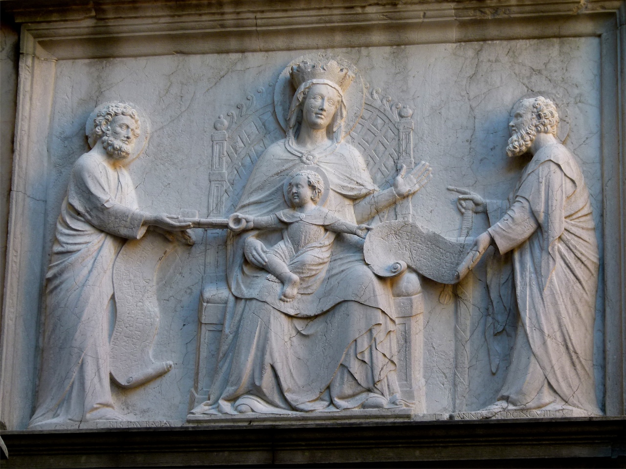 personaggi sacri (rilievo, opera isolata) - produzione veneziana (metà sec. XIV)