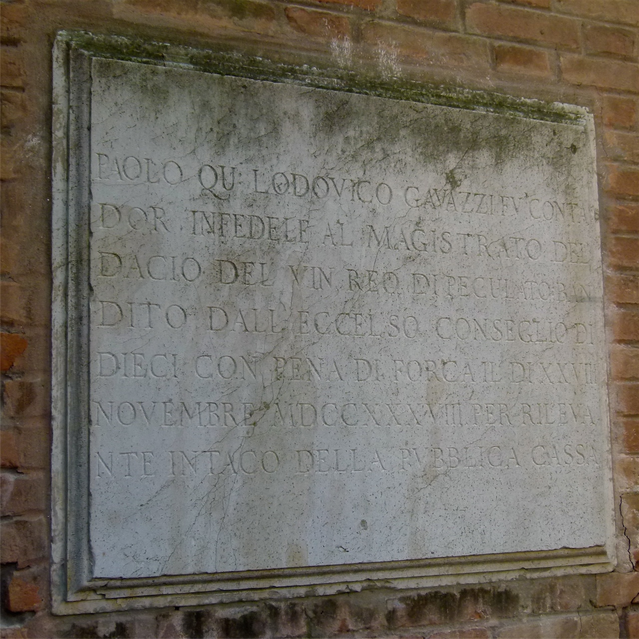 lapide, opera isolata - ambito veneziano (prima metà sec. XVIII)