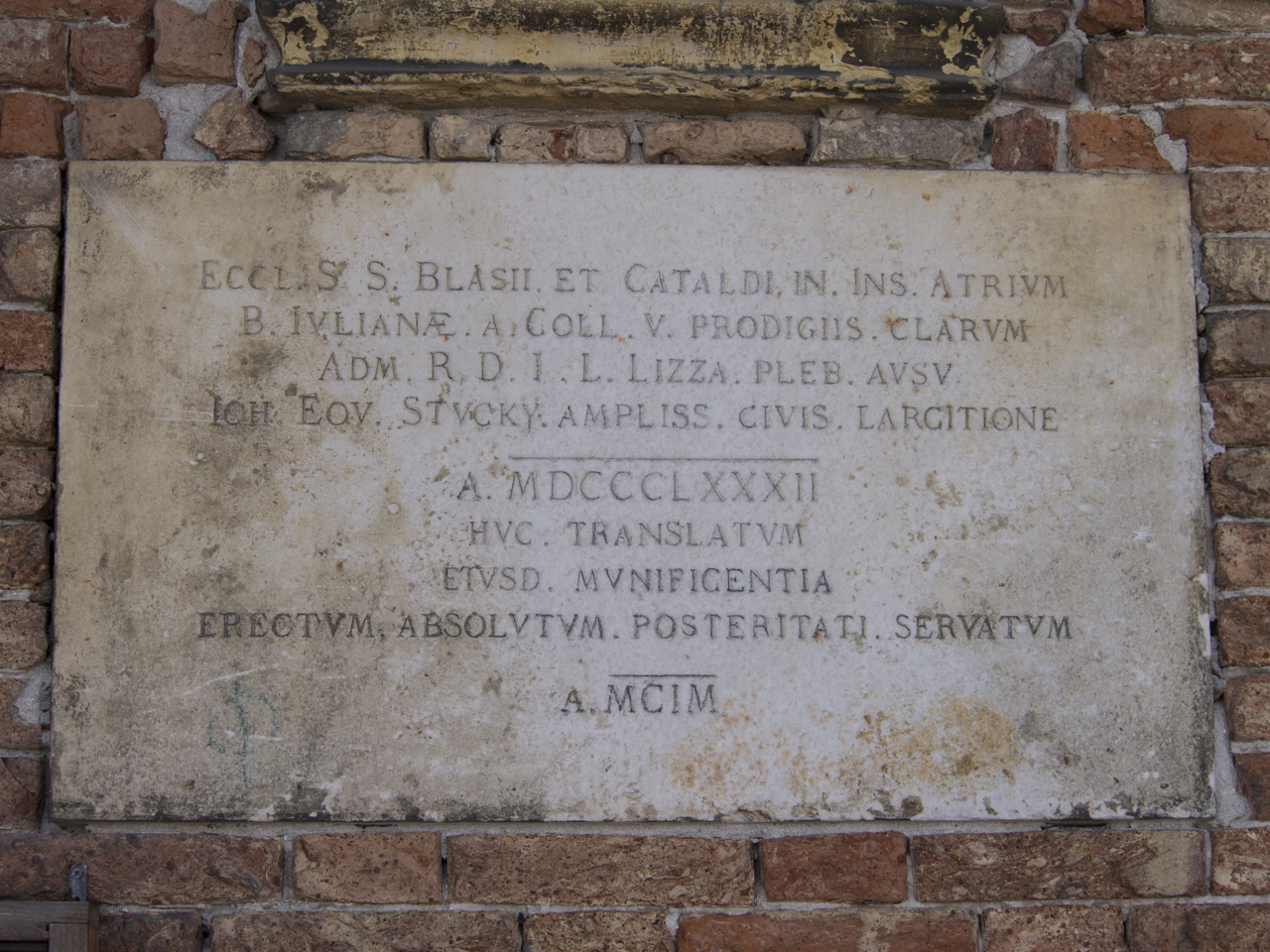 lapide, opera isolata - ambito veneziano (sec. XIX)