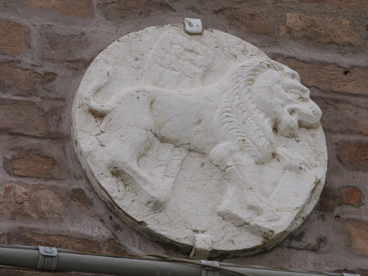 leone marciano (rilievo, opera isolata) - ambito veneziano (fine sec. XII, sec. XIX)