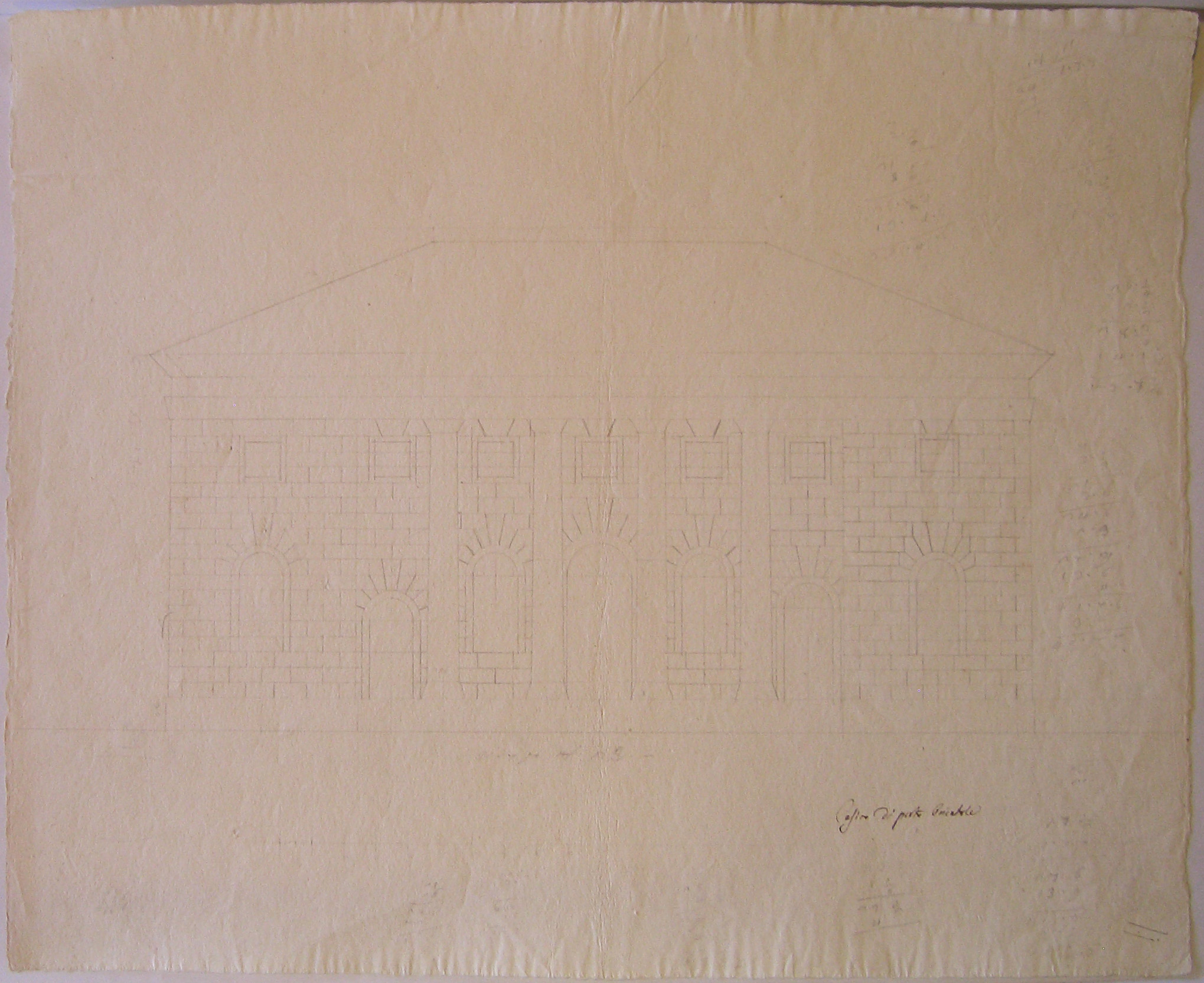 Casino di porta Orientale, Progetto architettonico: Caselli daziari di Porta Orientale a Milano. Prospetto della facciata (disegno architettonico) di Cagnola Luigi (sec. XIX)