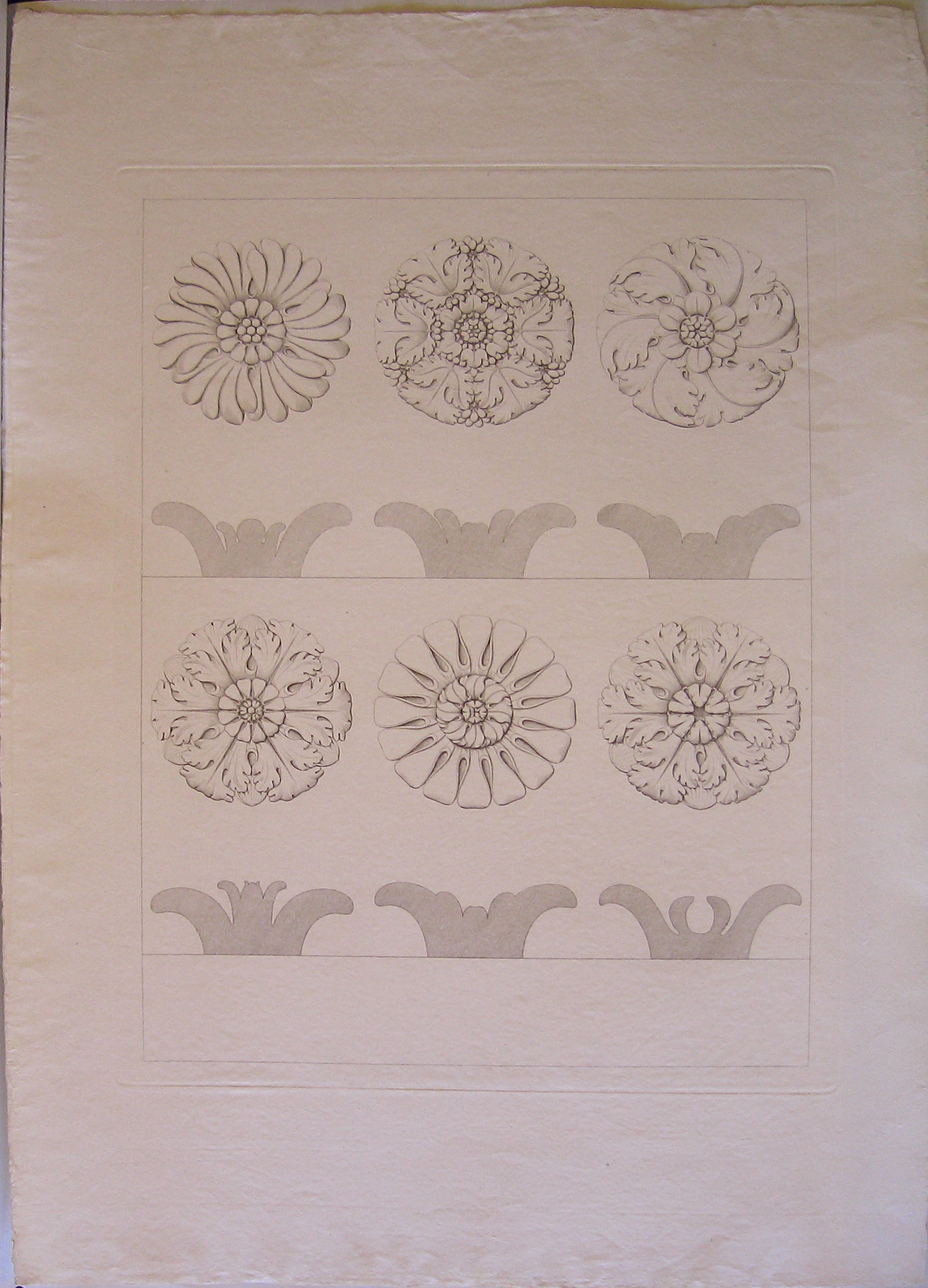 progetto architettonico: arco provvisorio a porta Orientale a Milano - dettaglio dei rosoni della volta (prima variante) (stampa) di Cagnola Luigi (sec. XIX)