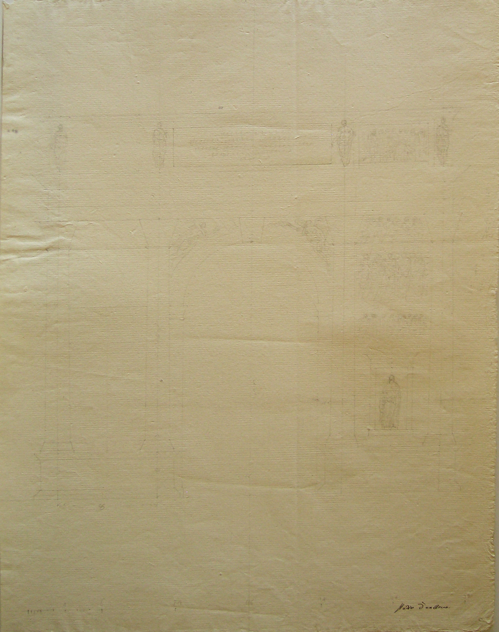 Studio d'un arco, progetto architettonico: studio per un arco trionfale (disegno architettonico) di Cagnola Luigi (attribuito) (secc. XVIII/ XIX)