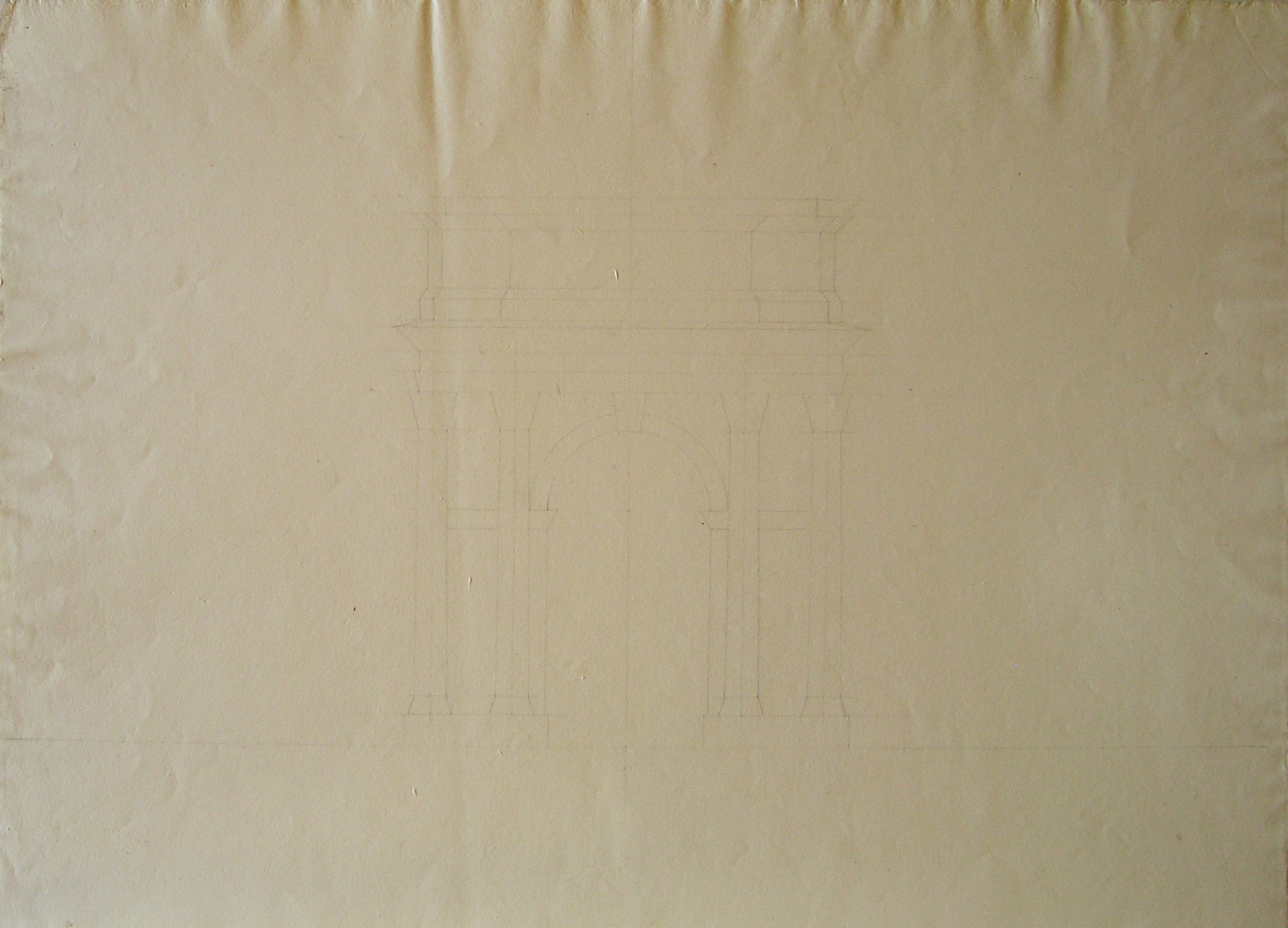 progetto architettonico: studio per un arco trionfale (disegno architettonico) di Cagnola Luigi (attribuito) (secc. XVIII/ XIX)