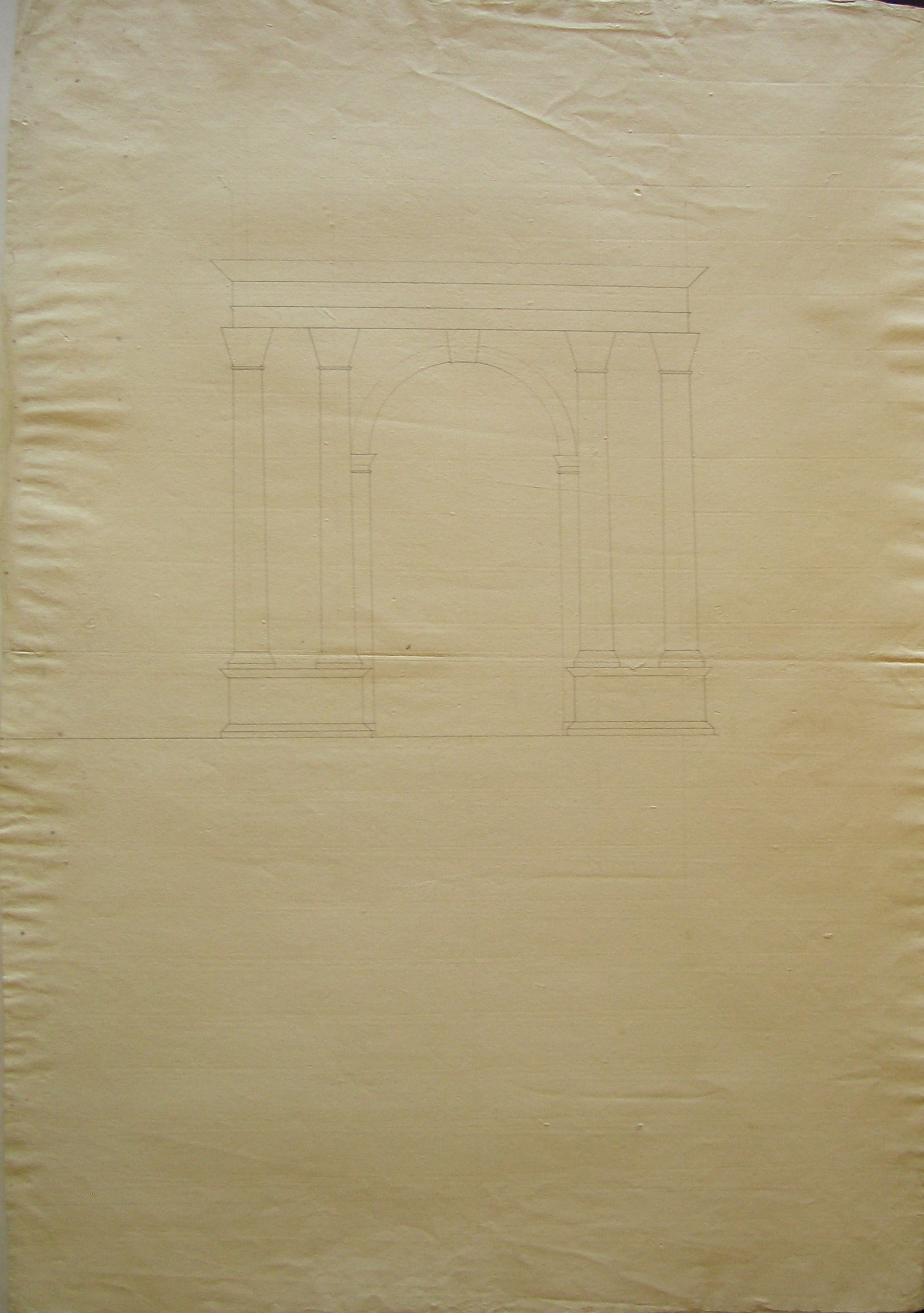 progetto architettonico: studio per un arco trionfale (disegno architettonico) di Cagnola Luigi (attribuito) (secc. XVIII/ XIX)