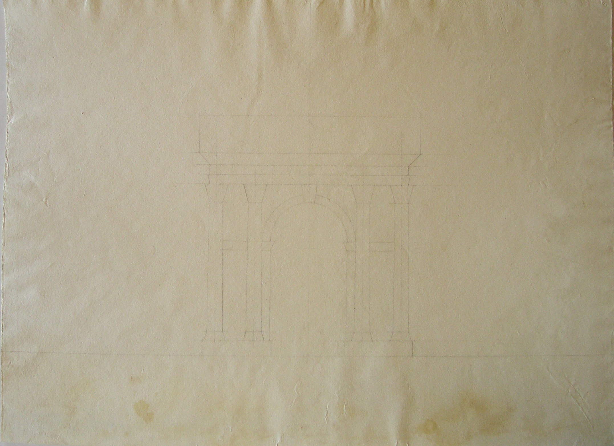 progetto architettonico: studio per un arco trionfale (disegno architettonico) di Cagnola Luigi (attribuito) (secc. XVIII/ XIX)