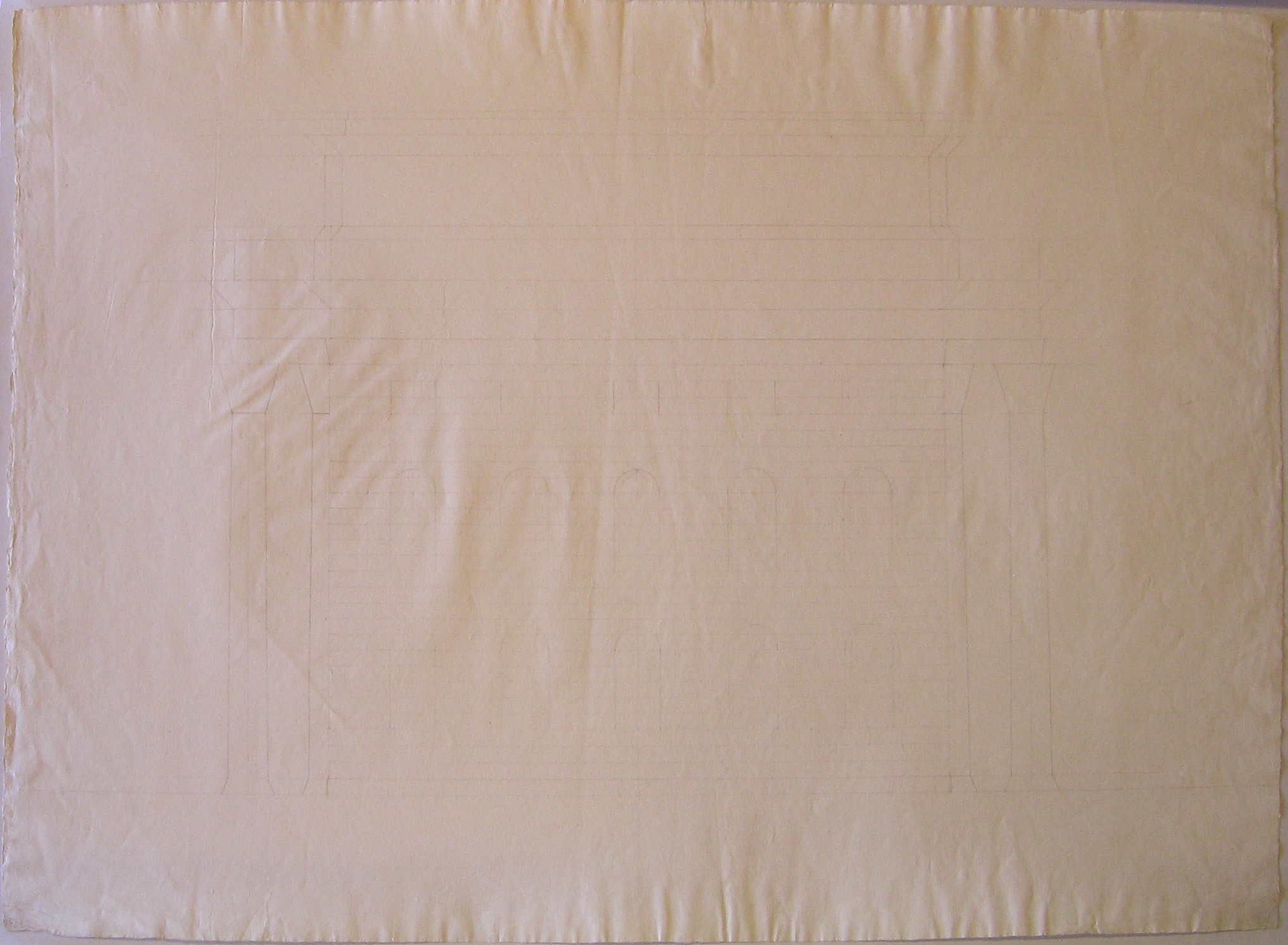 Progetto architettonico: Arco provvisorio di Porta Orientale a Milano. Prospetto del fianco (disegno architettonico) di Cagnola Luigi (sec. XIX)