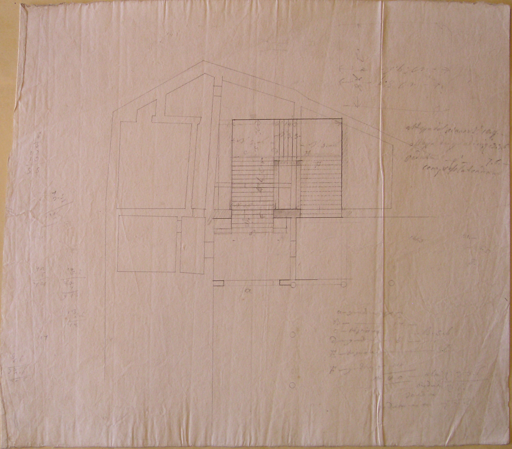 Pianta di scala (disegno architettonico, opera isolata) di Cagnola Luigi (attribuito) (fine/ metà secc. XVIII-XIX)