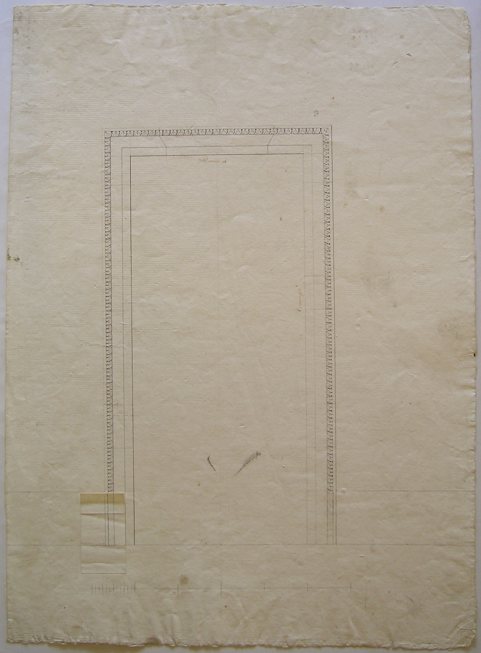Milano. Progetto per l'arco della Pace. Dettaglio di una porta (disegno architettonico, opera isolata) di Cagnola Luigi (attribuito) (prima metà sec. XIX)