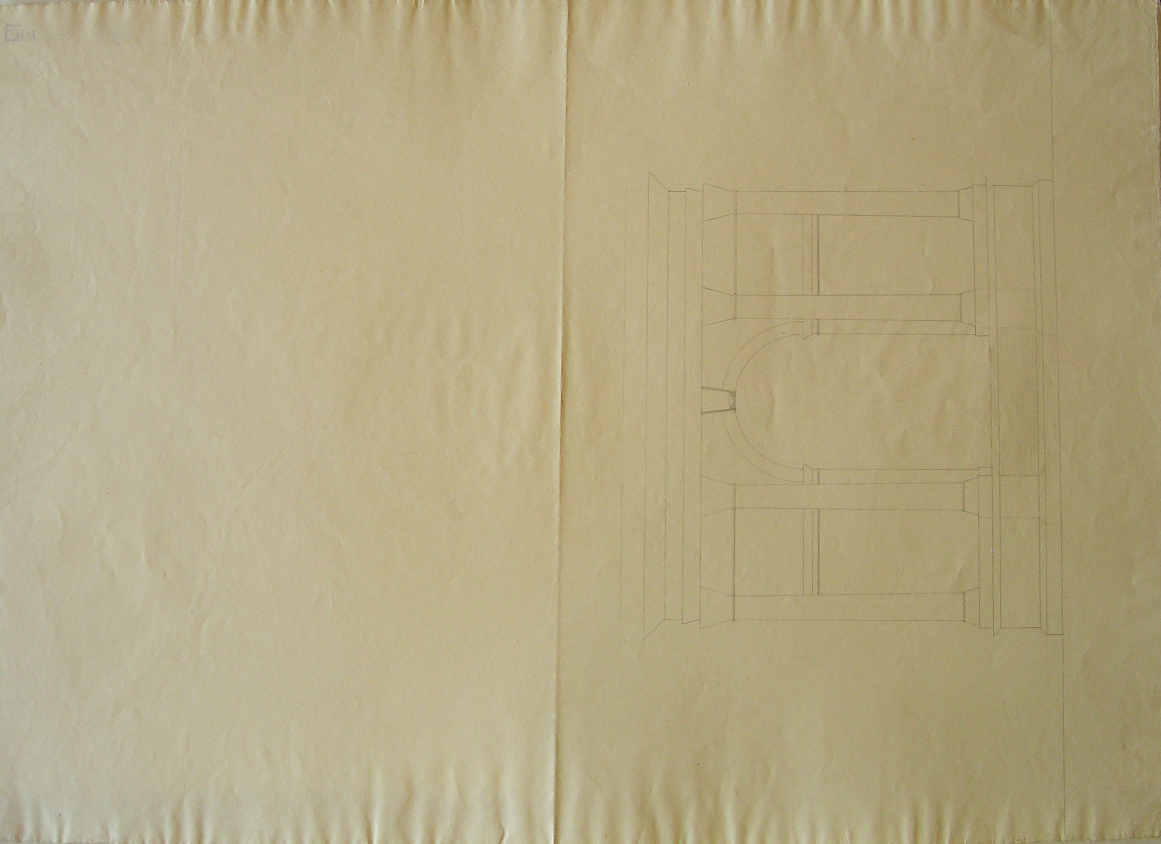 Milano. Progetto per l'arco della Pace. Prospetto del fronte (disegno architettonico, opera isolata) di Cagnola Luigi (attribuito) (prima metà sec. XIX)