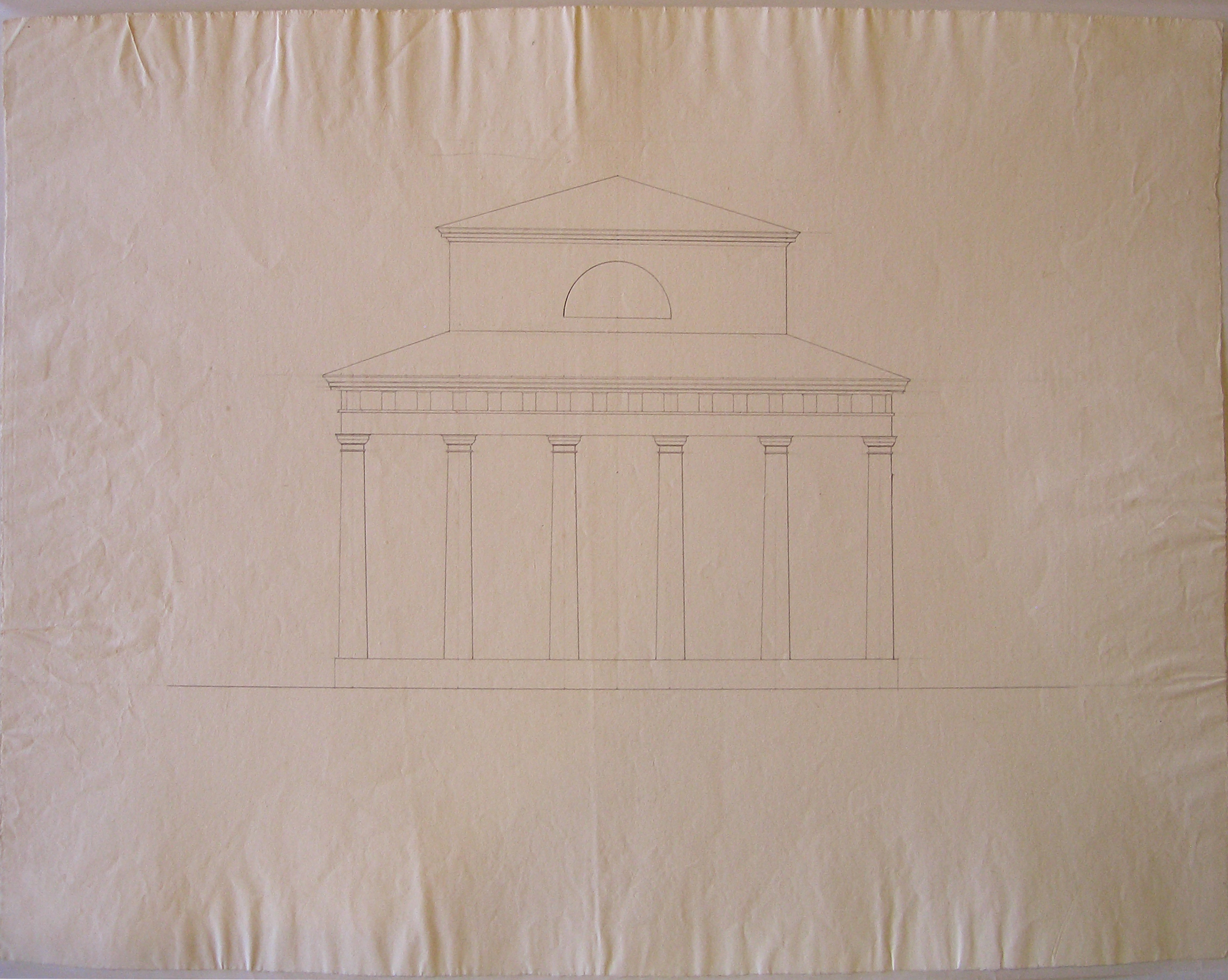 Milano. Progetto per l'Arco della Pace. Studio per la sezione trasversale di un casello (disegno architettonico, opera isolata) di Cagnola Luigi (attribuito) (inizio sec. XIX)