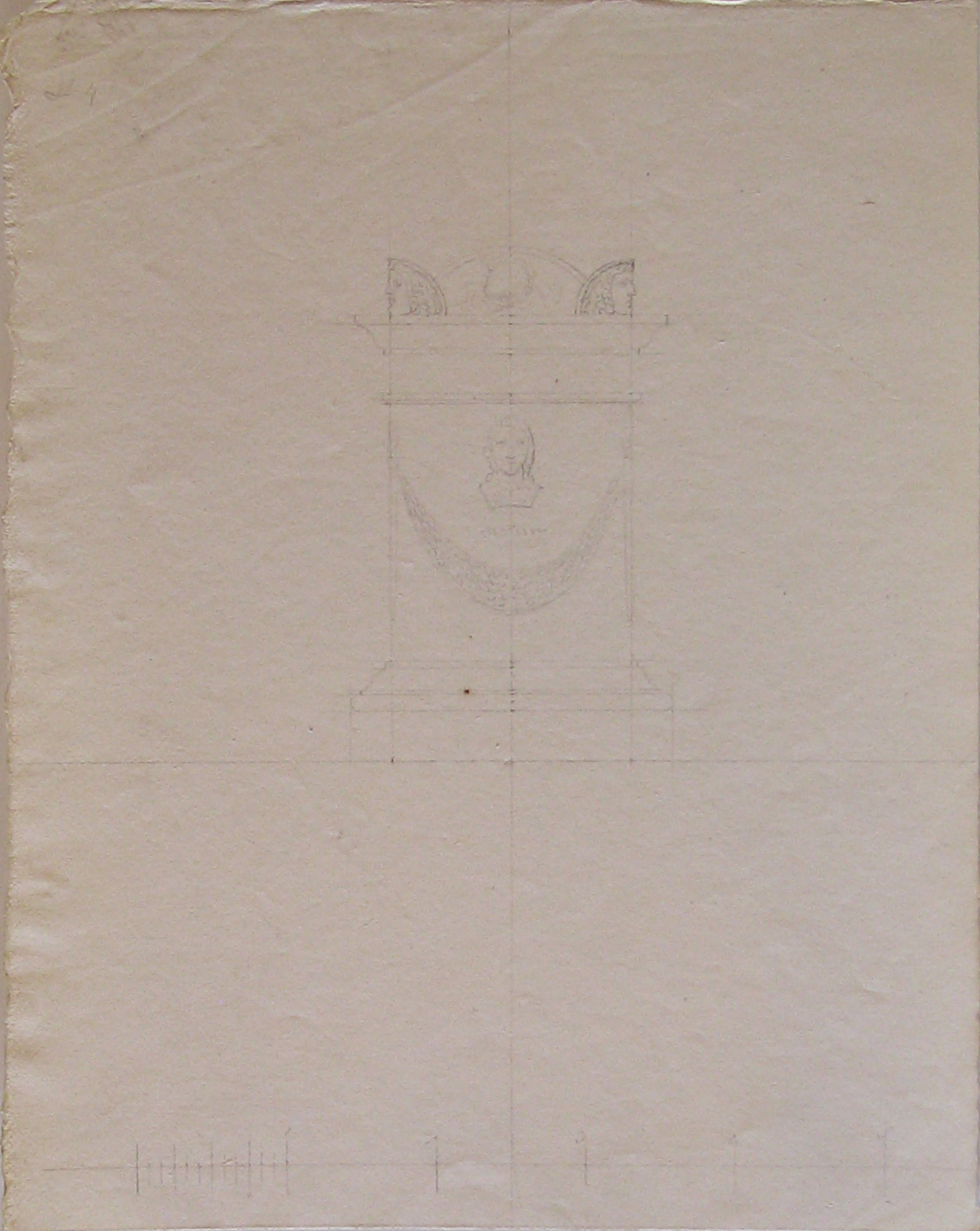 progetto architettonico: studio per un monumento funebre (disegno architettonico) di Cagnola Luigi (attribuito) (secc. XVIII/ XIX)