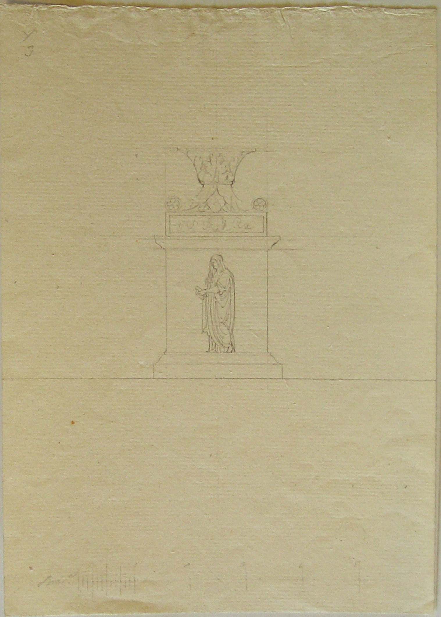 progetto architettonico: studio per un monumento funebre (disegno architettonico) di Cagnola Luigi (attribuito) (secc. XVIII/ XIX)