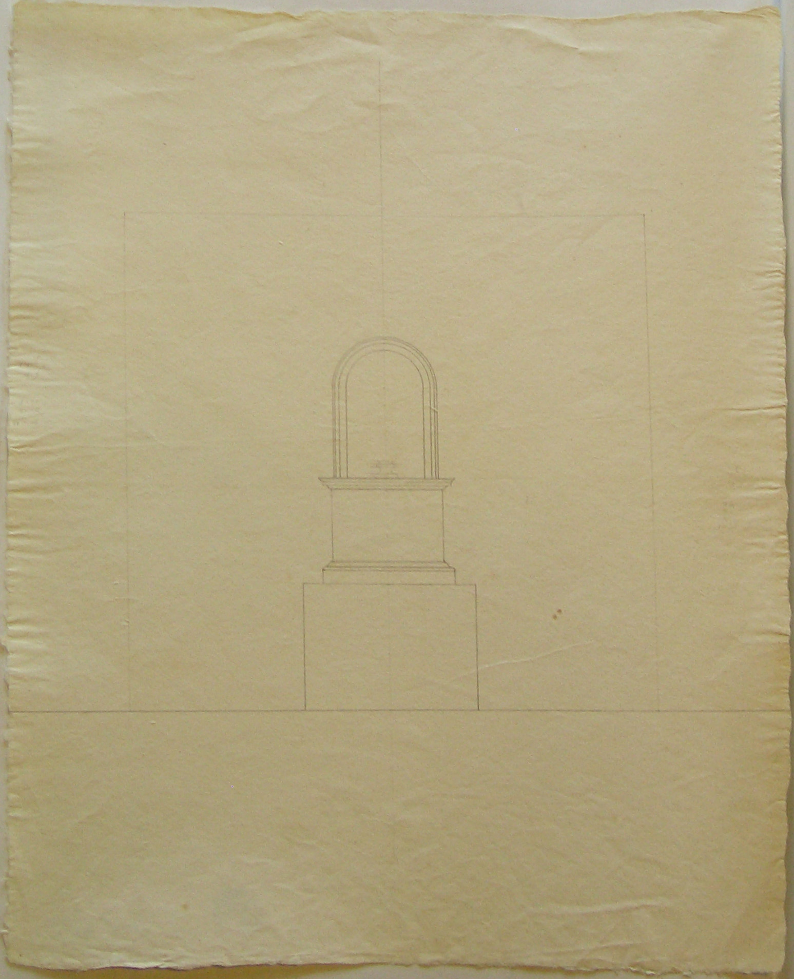 progetto architettonico: prospetto di piedistallo per un monumento (disegno architettonico) di Cagnola Luigi (attribuito) (secc. XVIII/ XIX)