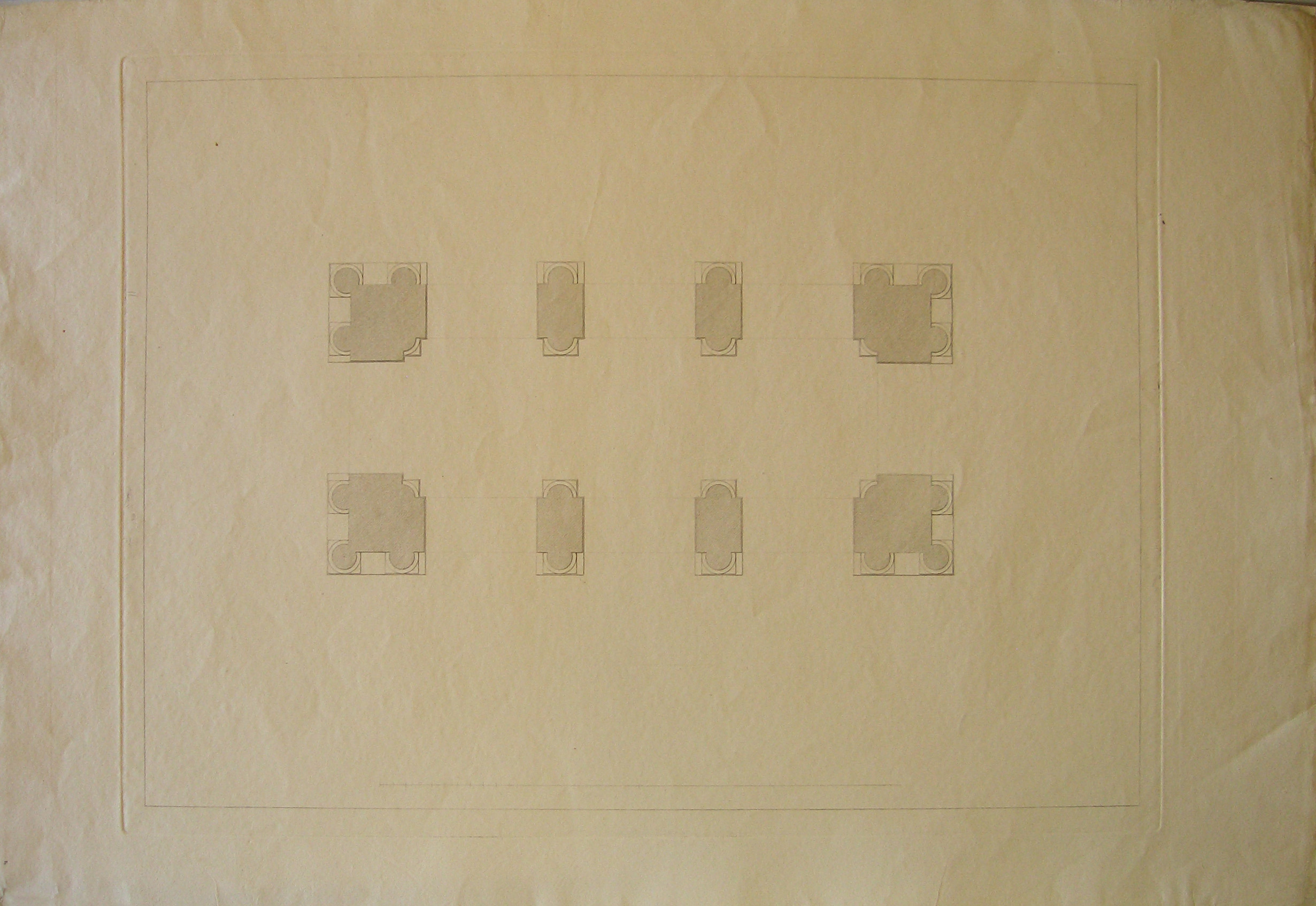 Progetto architettonico: Arco provvisorio a Porta Orientale a Milano - Pianta (seconda variante) (stampa) di Cagnola Luigi (attribuito) (sec. XIX)