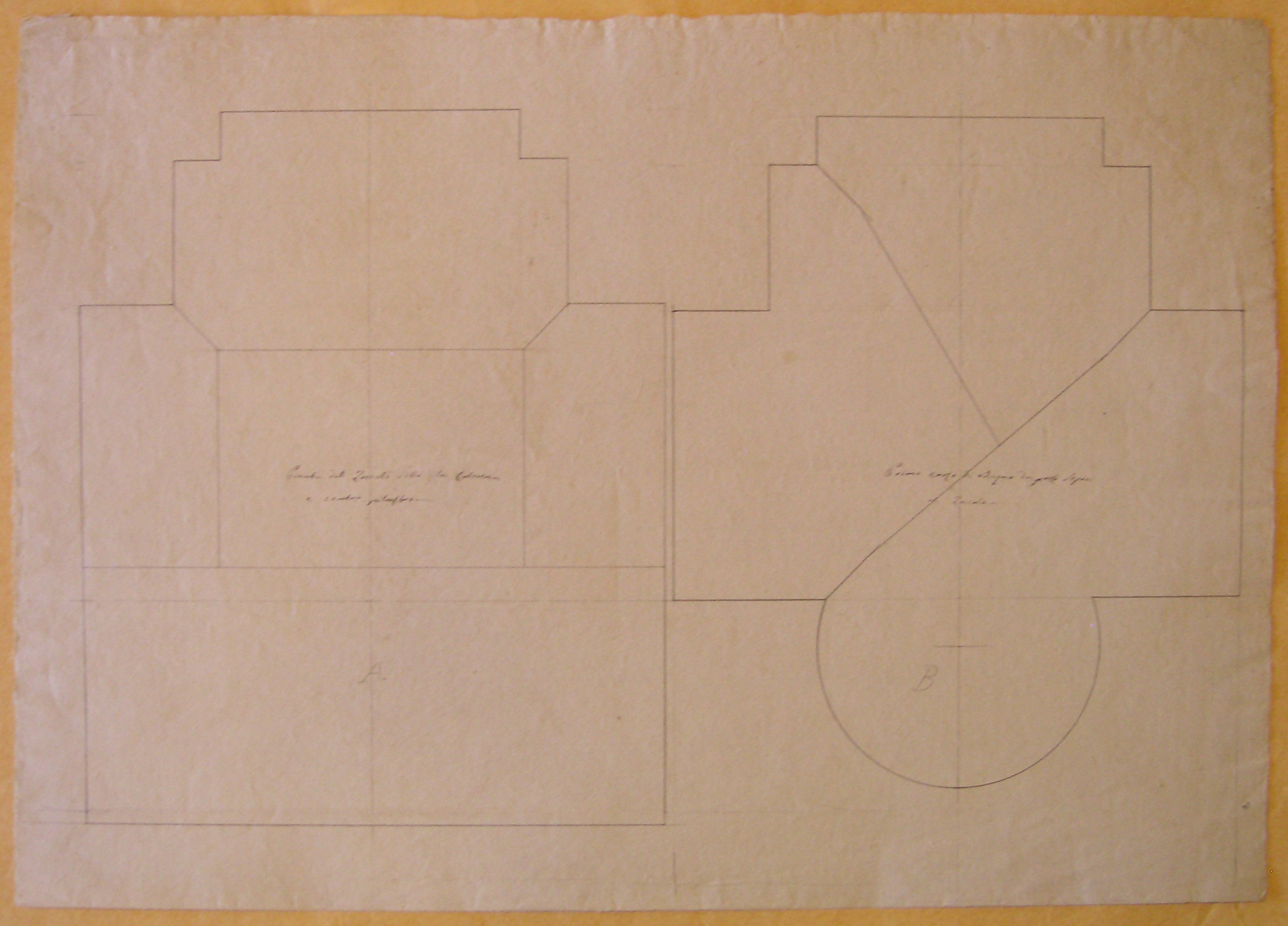progetto architettonico: Burgthor a Vienna - studio per la pianta dei pilastri (disegno architettonico) di Cagnola Luigi (sec. XIX)