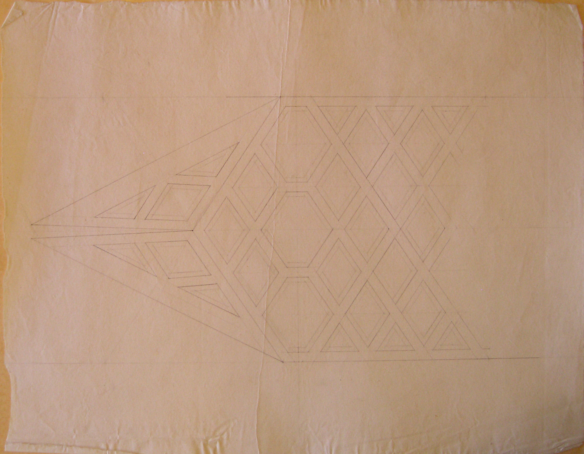 progetto architettonico: dettaglio di soffitto a cassettoni (disegno architettonico) di Cagnola Luigi (attribuito) (secc. XVIII/ XIX)