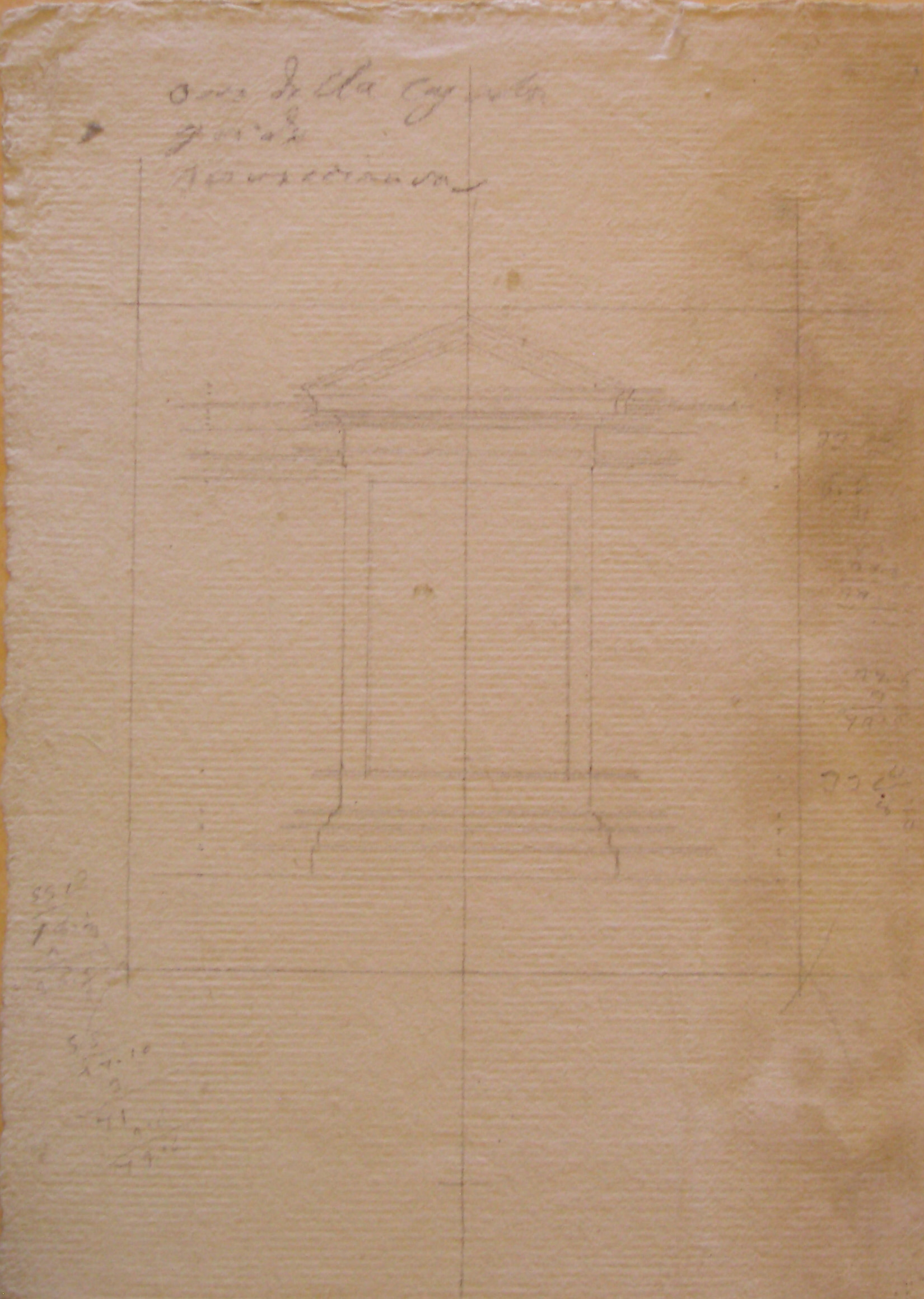 progetto architettonico: prospetto di finestra (disegno architettonico) di Cagnola Luigi (attribuito) (secc. XVIII/ XIX)