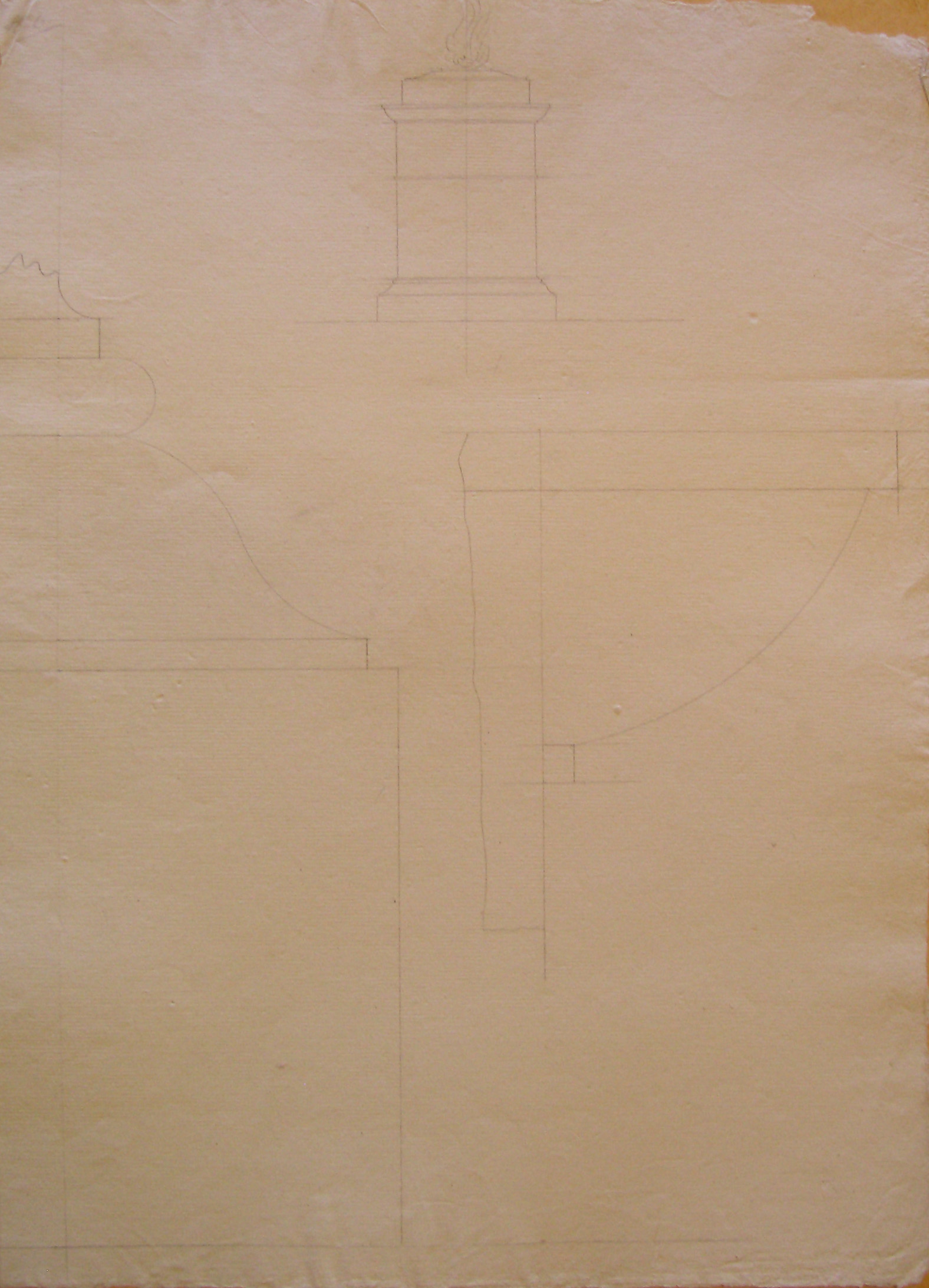 progetto architettonico: studio per un'ara onoraria (disegno architettonico) di Cagnola Luigi (attribuito) (secc. XVIII/ XIX)