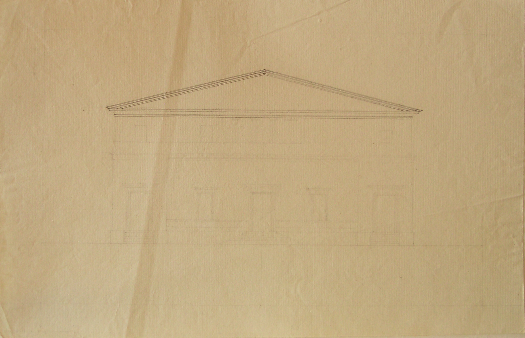 Progetto architettonico: Prospetto di palazzo a due piani (disegno architettonico, opera isolata) di Cagnola Luigi (attribuito) (sec. XIX)