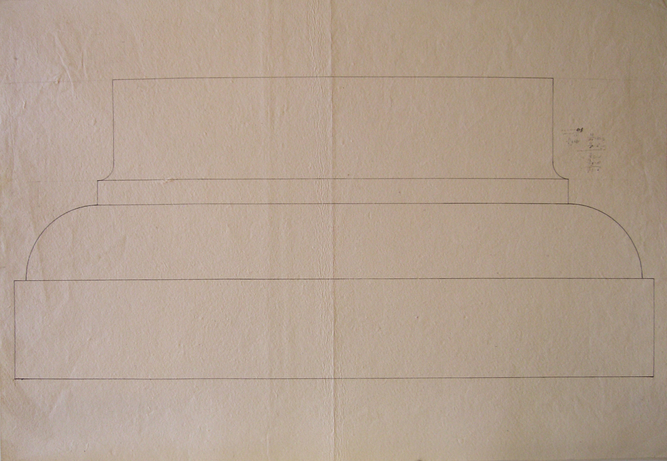 Progetto architettonico: dettaglio di base ionica (disegno architettonico) di Cagnola Luigi (attribuito) (secc. XVIII/XIX)