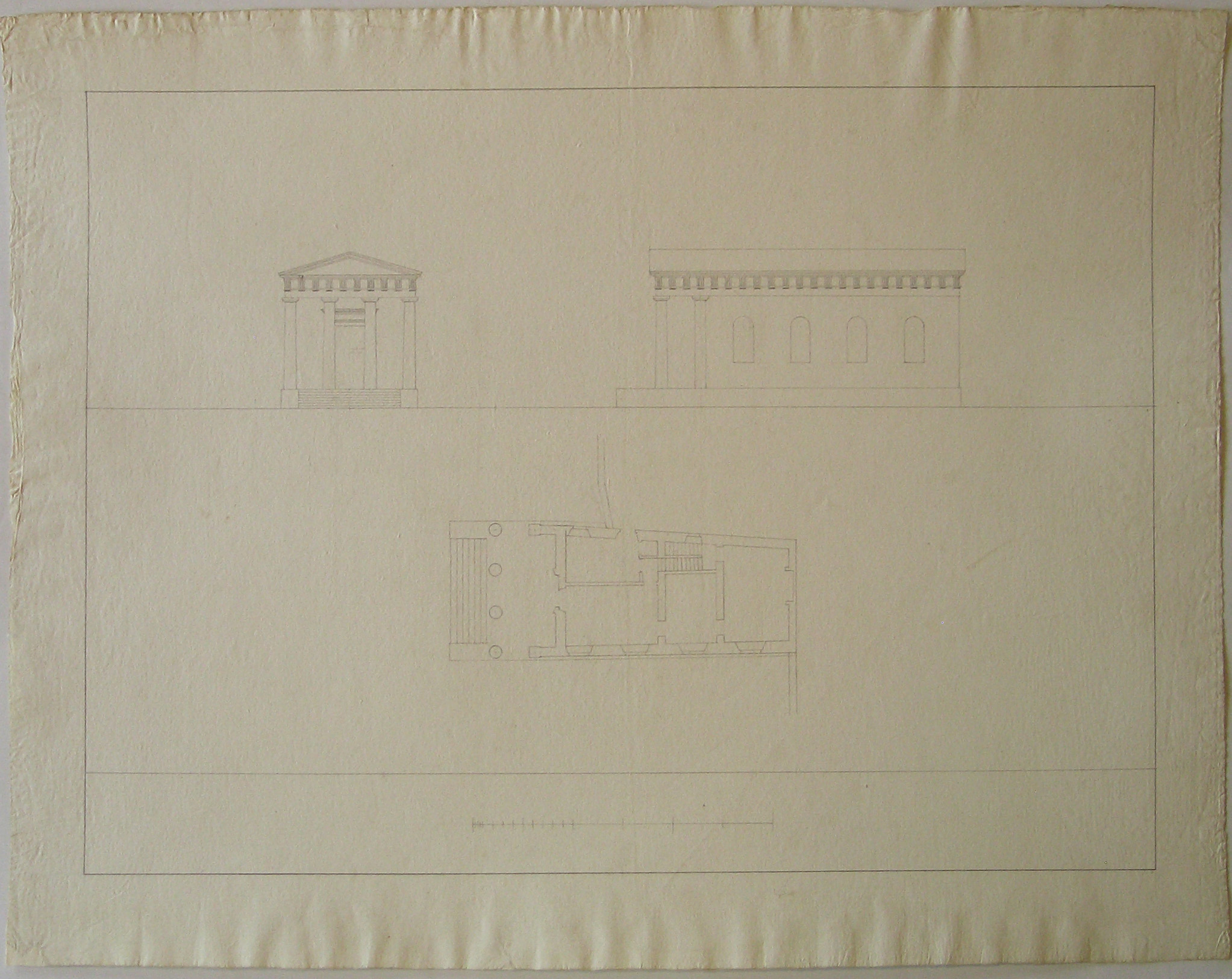 Progetto architettonico: Edificio a forma di tempio - Pianta (disegno architettonico, opera isolata) di Cagnola Luigi (attribuito) (sec. XIX)