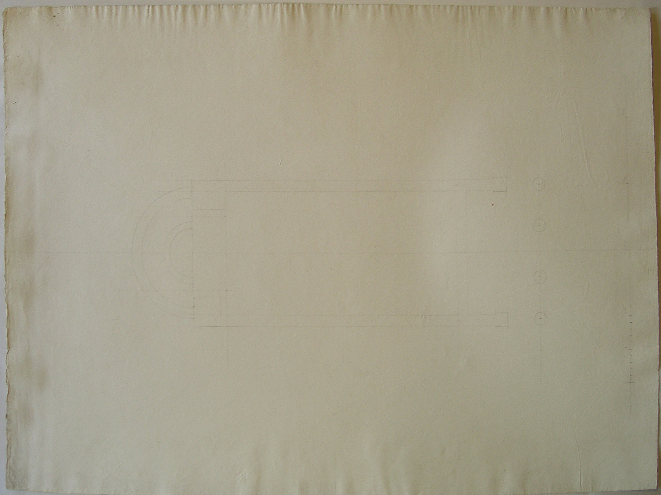 Progetto architettonico: Chiesa a navata unica - Pianta (disegno architettonico, opera isolata) di Cagnola Luigi (attribuito) (sec. XIX)