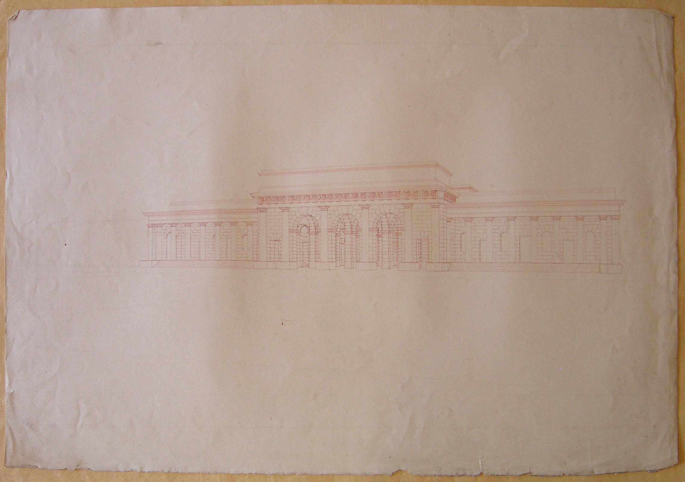 Progetto architettonico: Burghtor a Vienna - Veduta prospettica (disegno architettonico, opera isolata) di Cagnola Luigi (attribuito) (sec. XIX)