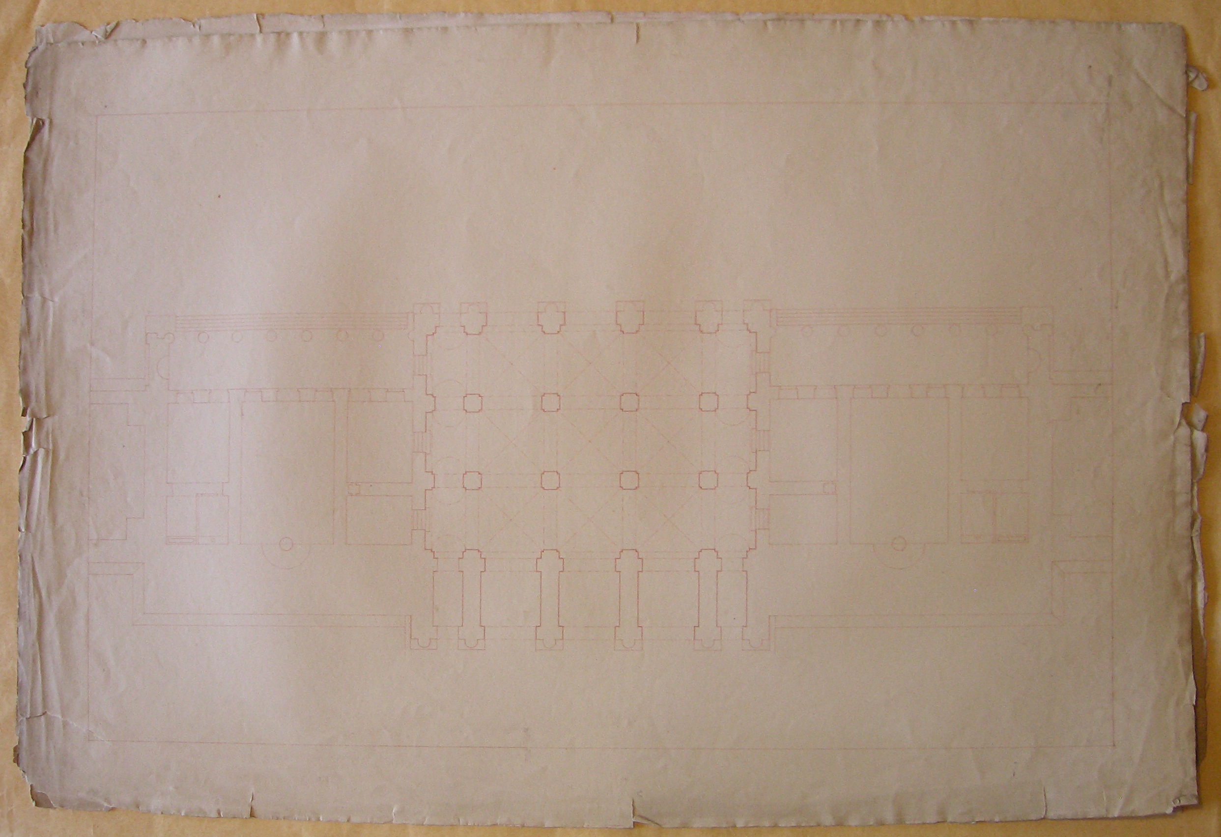 Progetto architettonico: Burghtor a Vienna - Pianta (disegno architettonico, opera isolata) di Cagnola Luigi (attribuito) (sec. XIX)