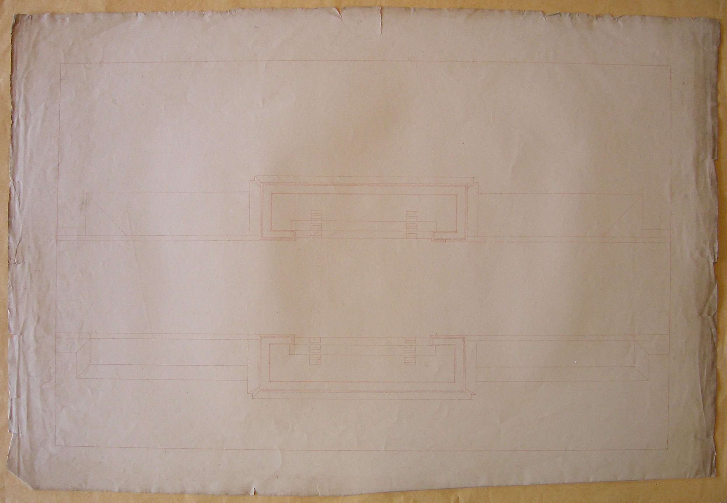 Progetto architettonico: Burghtor a Vienna - Pianta della copertura (disegno architettonico, opera isolata) di Cagnola Luigi (attribuito) (sec. XIX)