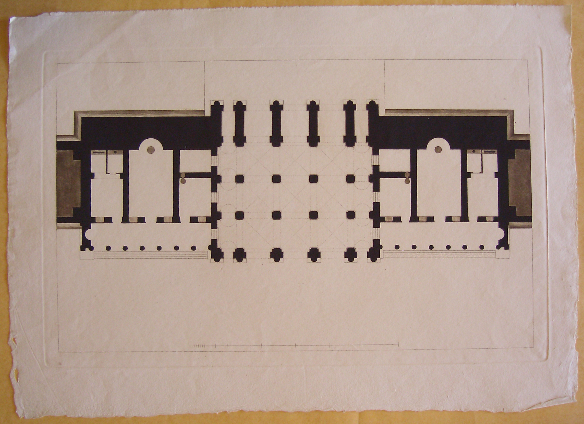Progetto architettonico: Burghtor a Vienna - Pianta (stampa) di Cagnola Luigi (attribuito) (sec. XIX)