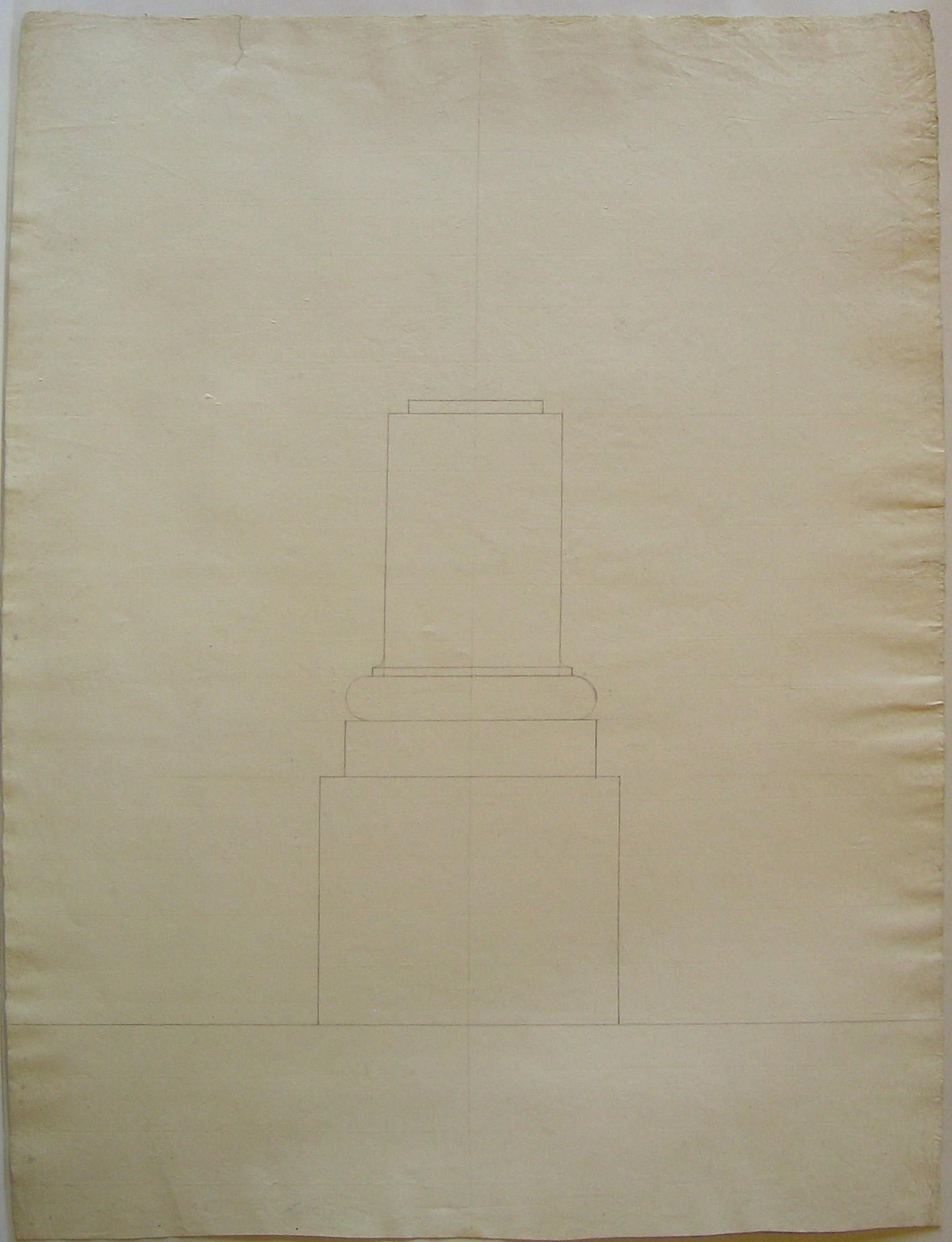 Progetto architettonico: monumento a Napoleone a Castiglione delle Stiviere. Prospetto del piedistallo (recto), Progetto architettonico: studio architettonico (verso) (disegno architettonico) di Cagnola Luigi (sec. XVIII)