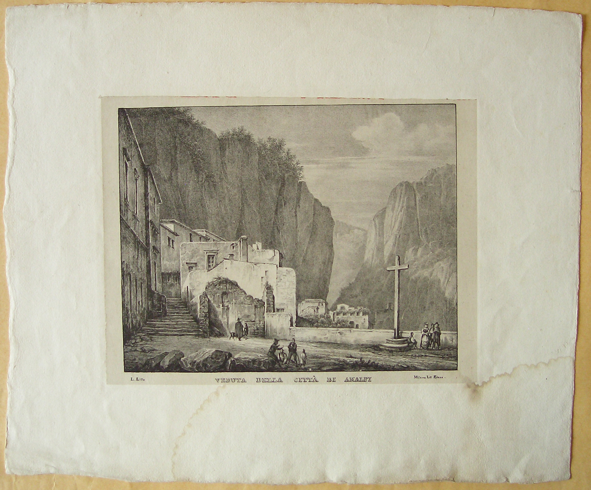 Veduta della città di Amalfi, veduta di Amalfi (stampa) - ambito italiano (prima metà sec. XIX)