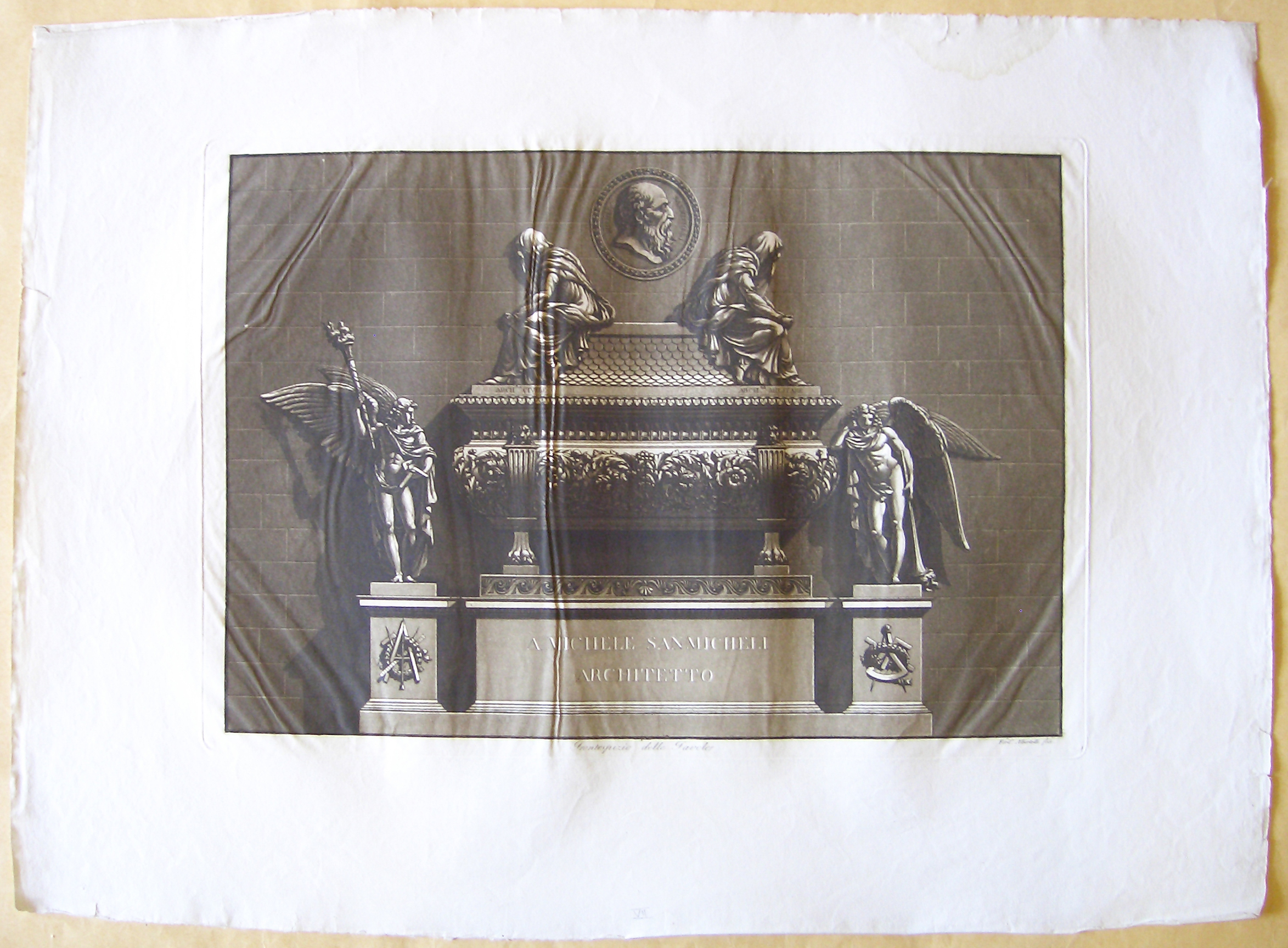 Frontespizio delle tavole, frontespizio alle opere di Michele Sanmicheli disegnate e incise da Ferdinando Albertolli (stampa) di Albertolli Ferdinando (sec. XIX)