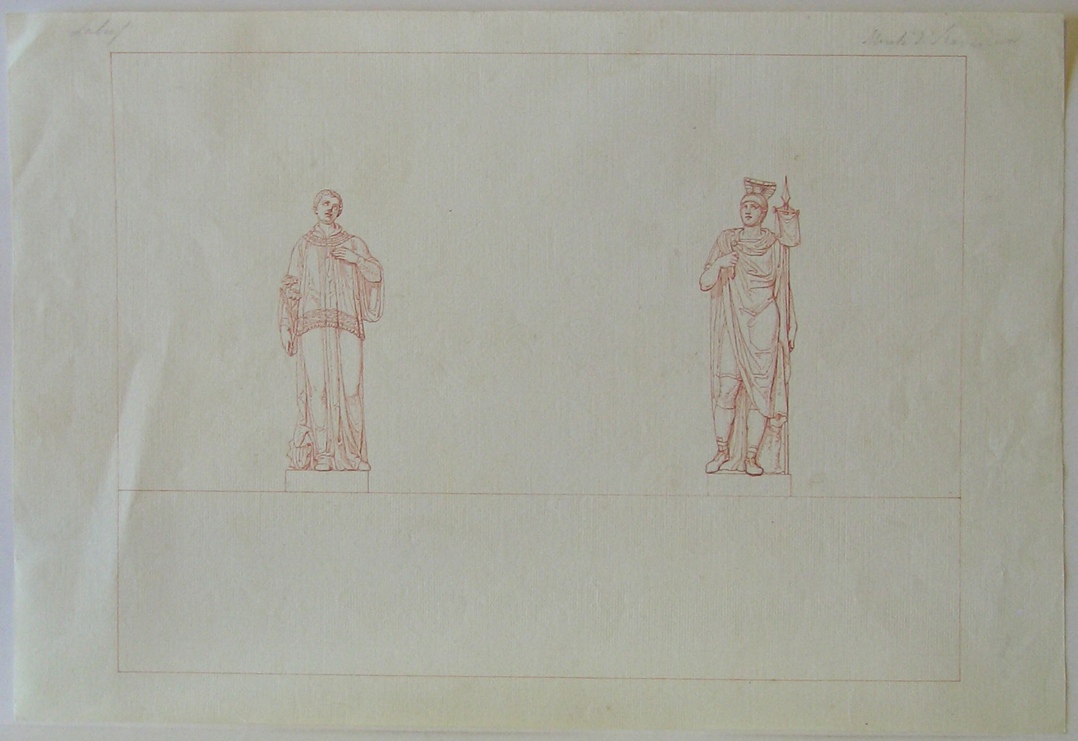 Progetto architettonico: studio per una torre campanaria a Urgnano. Statue (disegno architettonico) di Cagnola Luigi (sec. XIX)