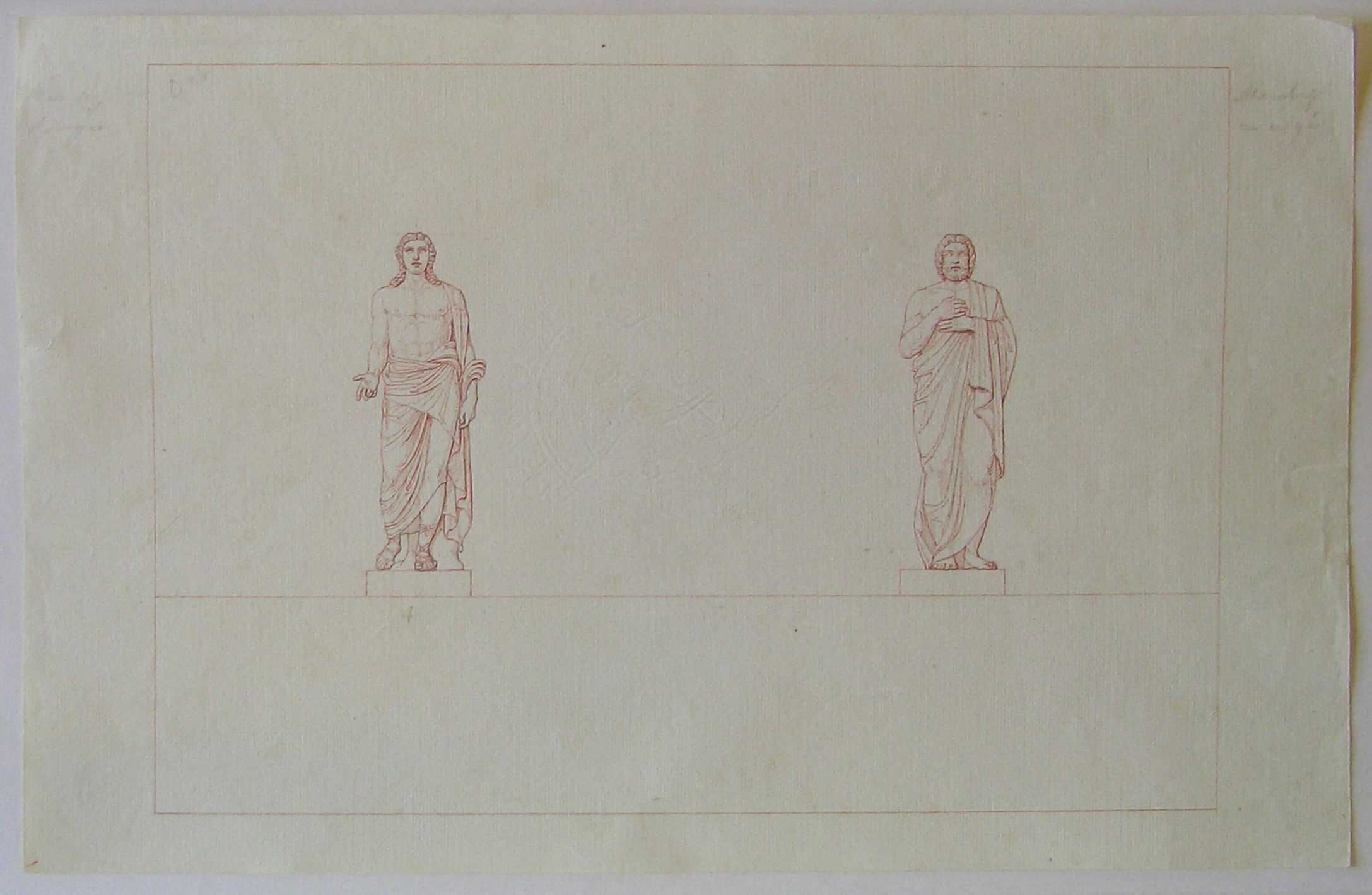 Progetto architettonico: studio per una torre campanaria a Urgnano. Statue (disegno architettonico) di Cagnola Luigi (sec. XIX)