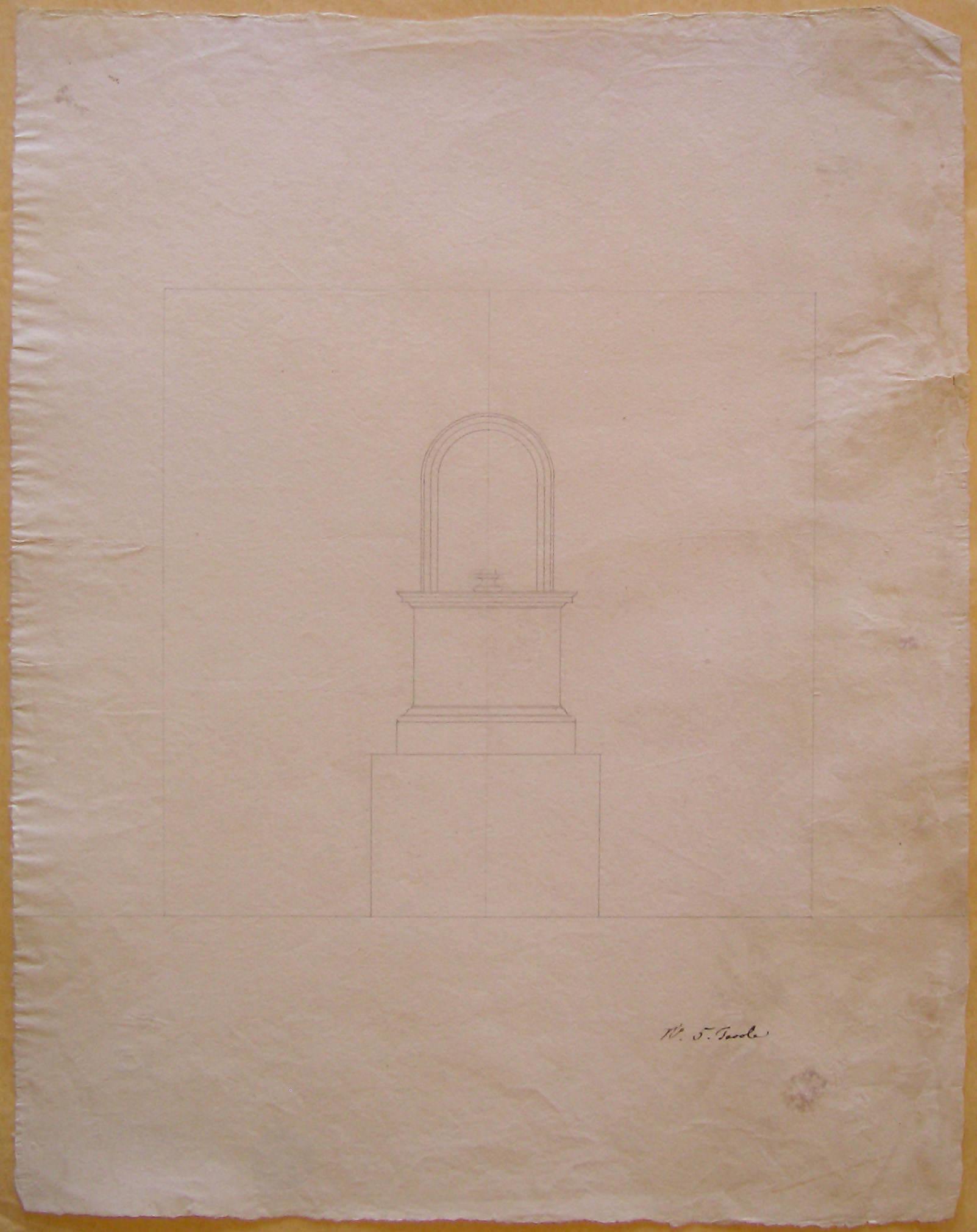 Studio per un monumento (disegno architettonico, opera isolata) di Cagnola Luigi (attribuito) (inizio secc. XVIII-XIX)