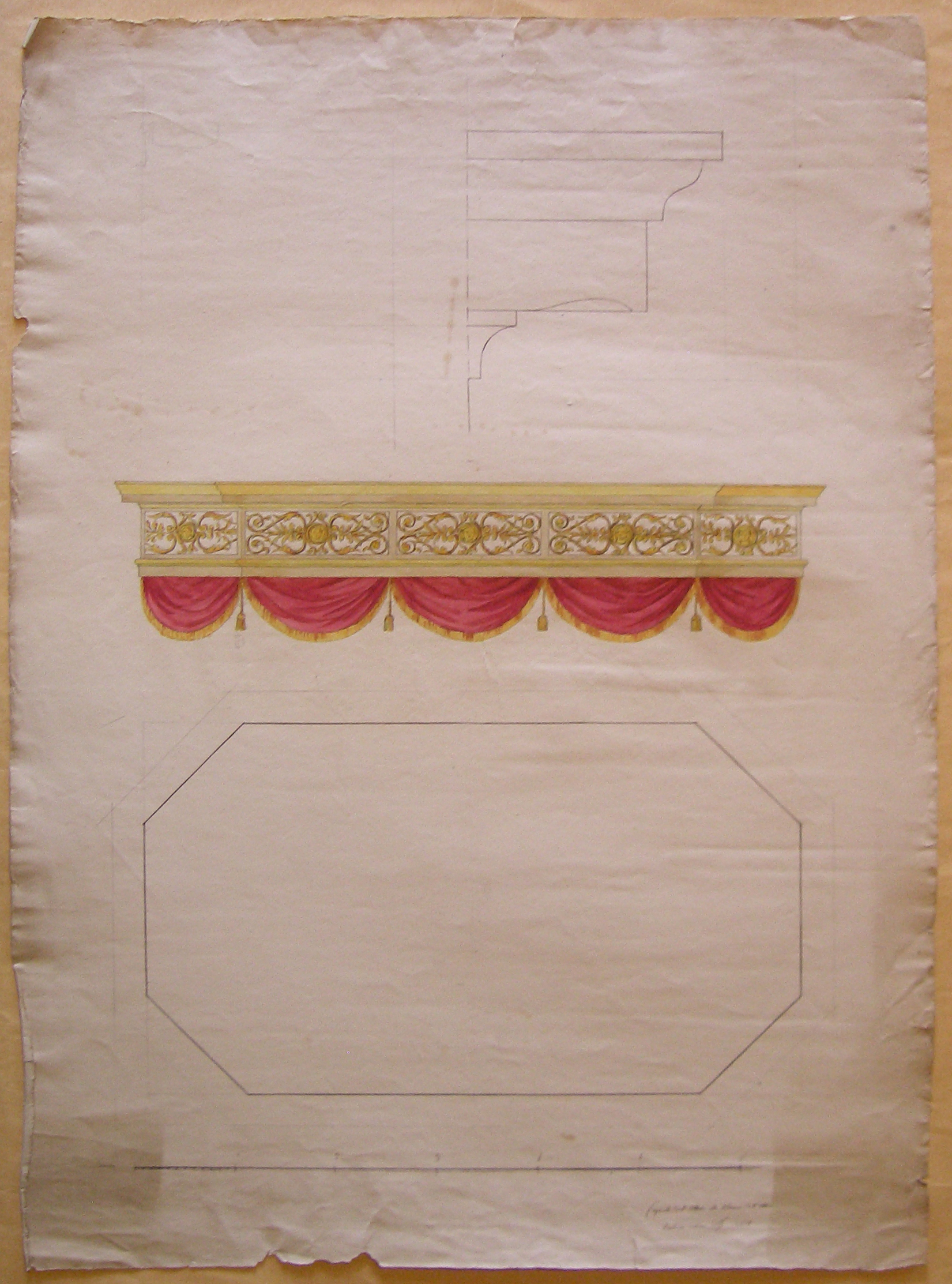 Capocielo dell'Altare alla Madonna dell'Albero, Progetto architettonico: capocielo dell'altare della Madonna dell'Albero nel Duomo di Milano (disegno architettonico) di Nava Ambrogio (sec. XIX)