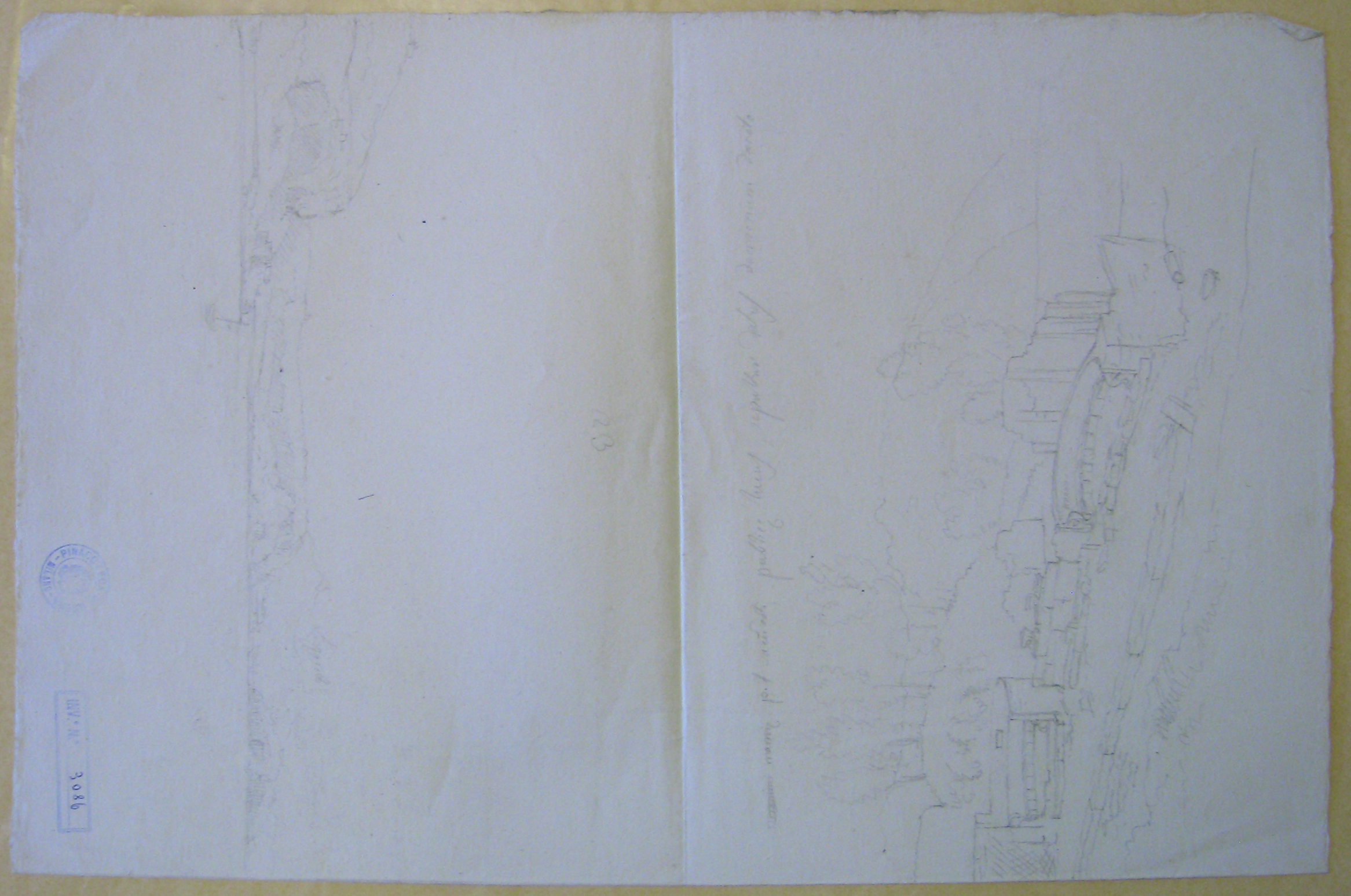 Vedute di paesaggi (recto e verso) (disegno) di Nava Ambrogio (attribuito) (sec. XIX)