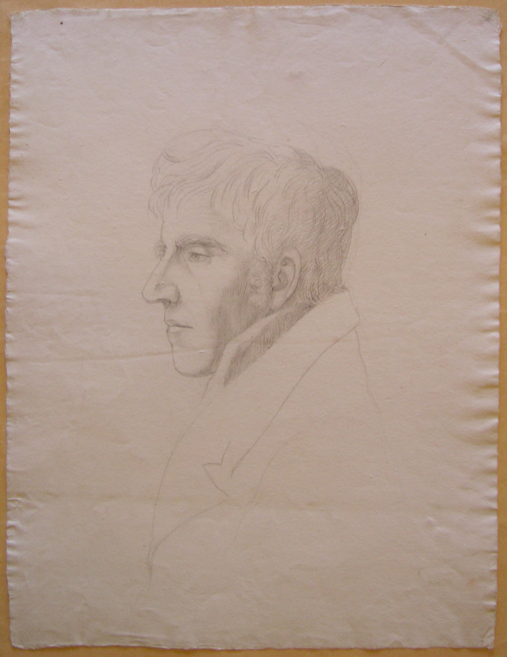 Testa maschile di profilo (disegno) di Nava Ambrogio (attribuito) (sec. XIX)
