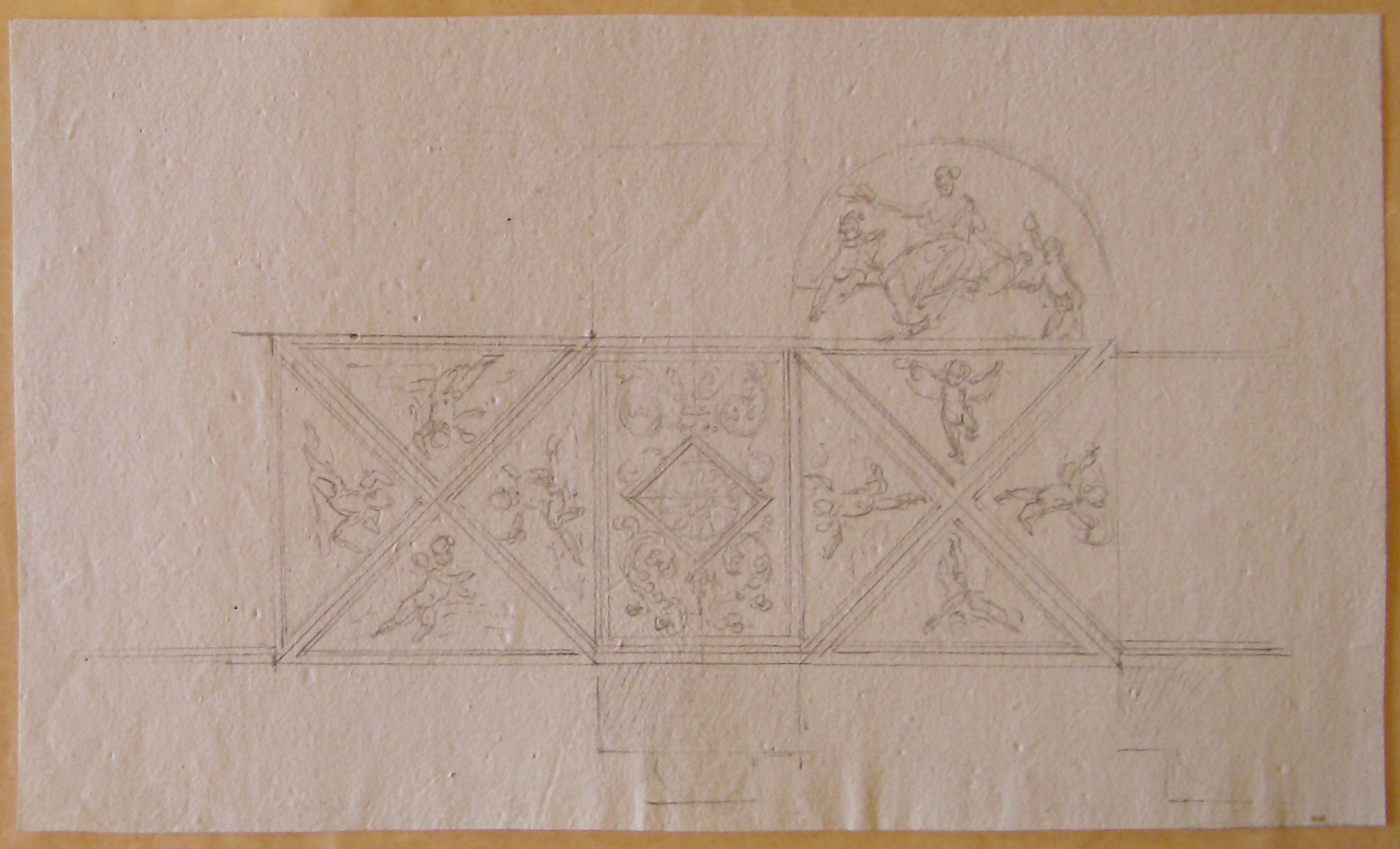 Progetto architettonico: studio per la decorazione di un soffitto (disegno architettonico) di Nava Ambrogio (attribuito) (sec. XIX)