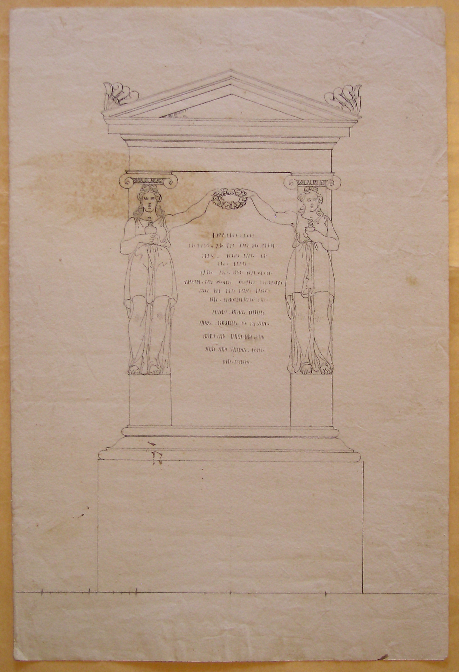 Progetto architettonico: prospetto di un cenotaffio (al Perego?) (disegno architettonico) di Nava Ambrogio (attribuito) (sec. XIX)