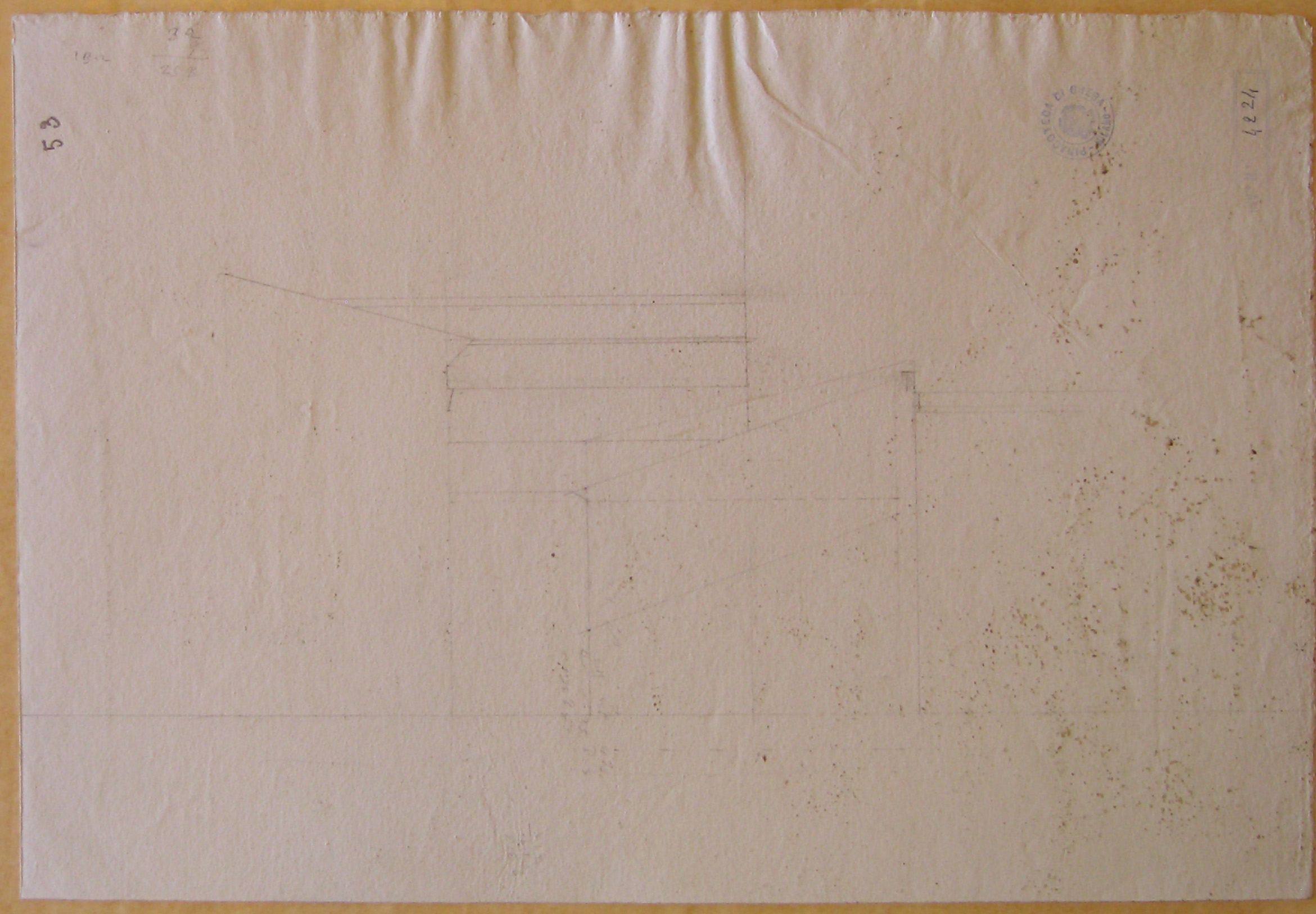 Pianta di finestra (recto); Schizzi di dettagli (verso) (disegno architettonico, opera isolata) di Cagnola Luigi (attribuito) (inizio secc. XVIII-XIX)