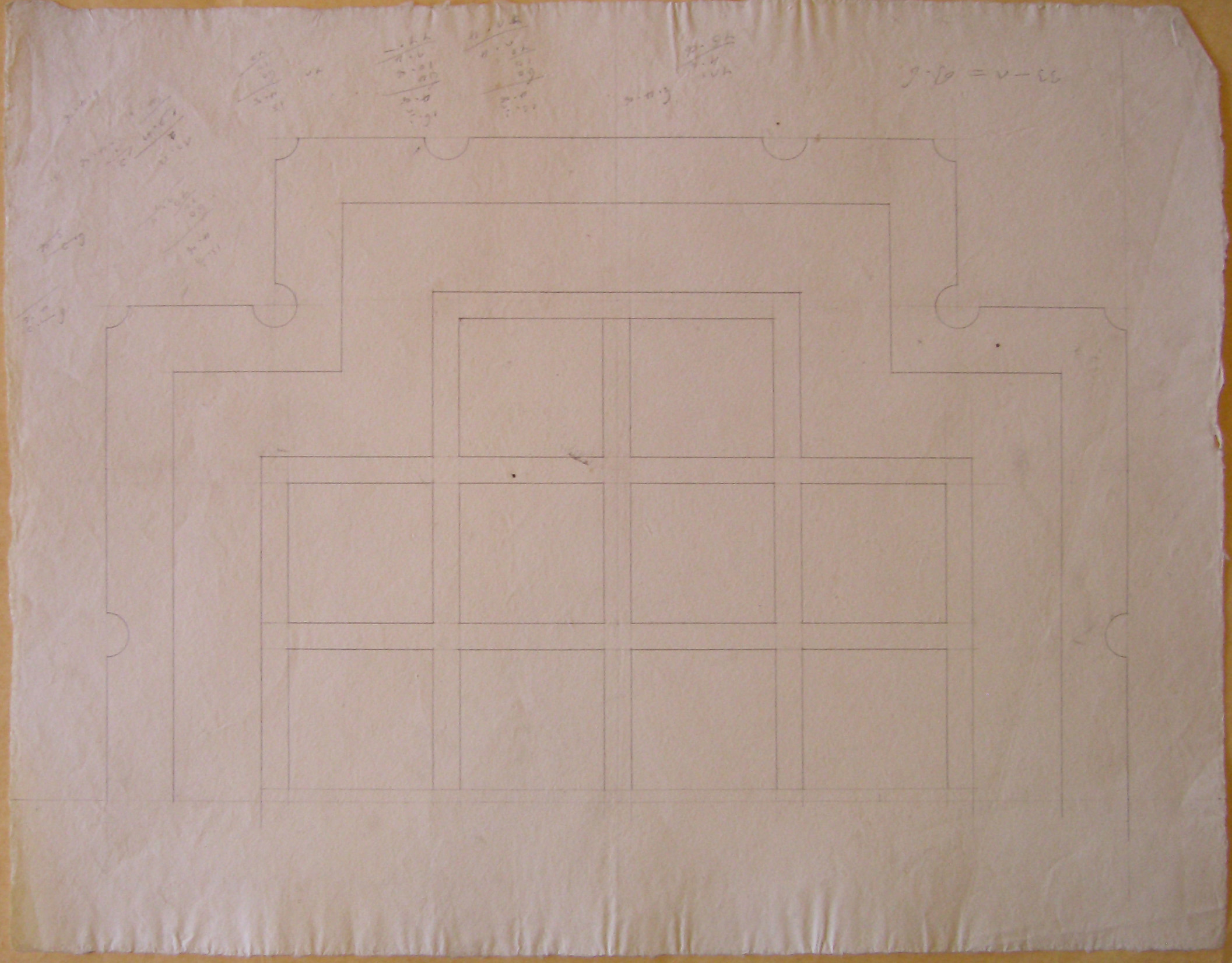 Milano. Progetto per il Casino dei nobili. Pianta di una testata del soffitto del salone (disegno architettonico, opera isolata) di Cagnola Luigi (attribuito) (inizio sec. XIX)