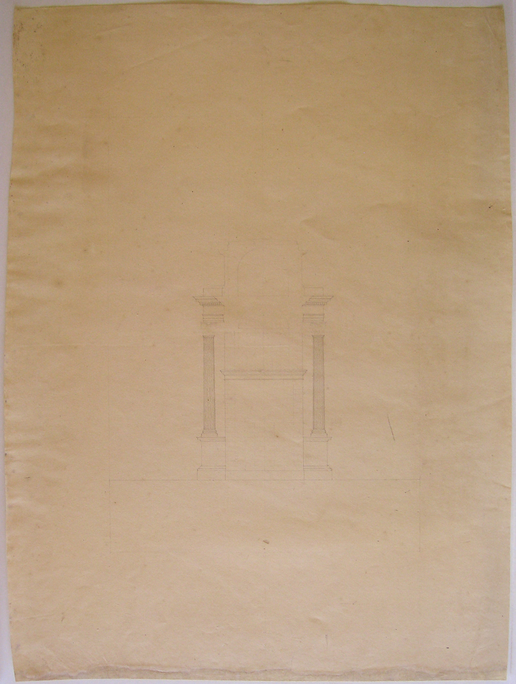 Progetto per l'arco provvisorio ai Giardini Pubblici (Milano): prospetto del fianco (disegno architettonico, opera isolata) di Cagnola Luigi (sec. XIX)