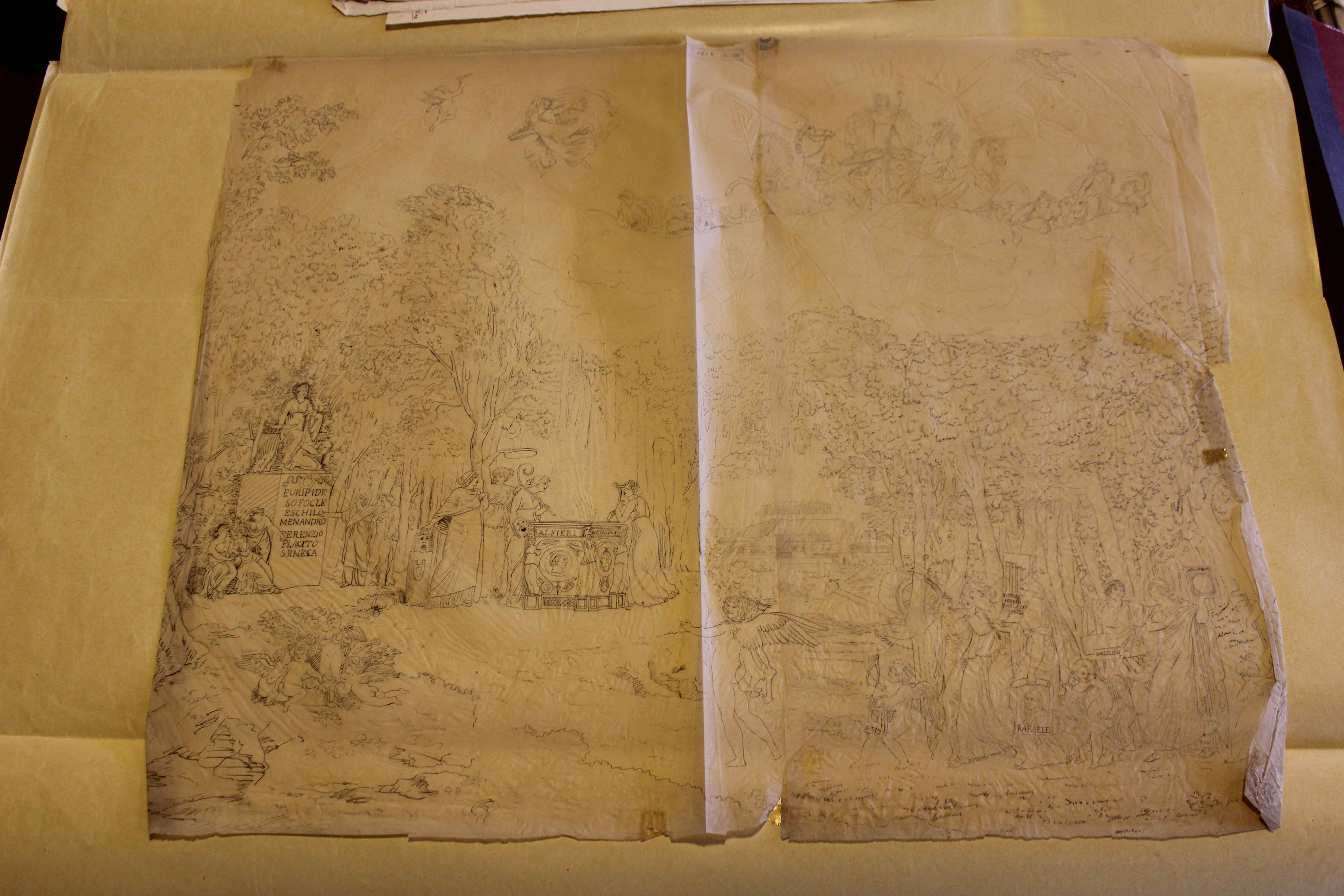 Scena allegorica (disegno, opera isolata) di Cagnola Luigi (attribuito) (fine/ metà sec. XIX)